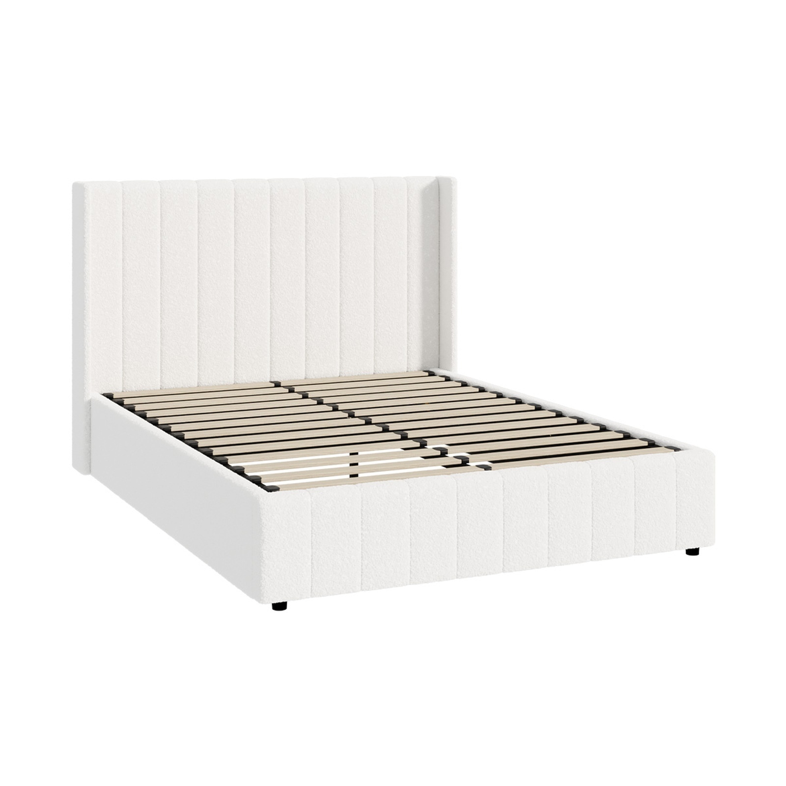 Oikiture Bed Frame Queen Double King Single Gas Lift Base with Storage Boucle - Picture 23 of 35