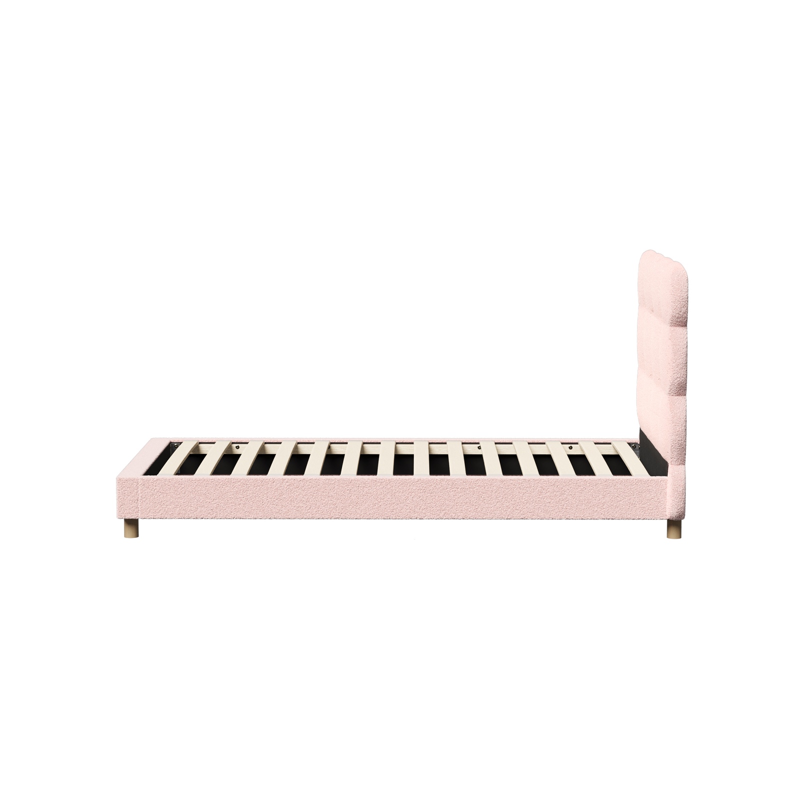 Oikiture Bed Frame Queen Double King Single Tufted Bedhead Boucle Fabric Pink - Picture 38 of 40