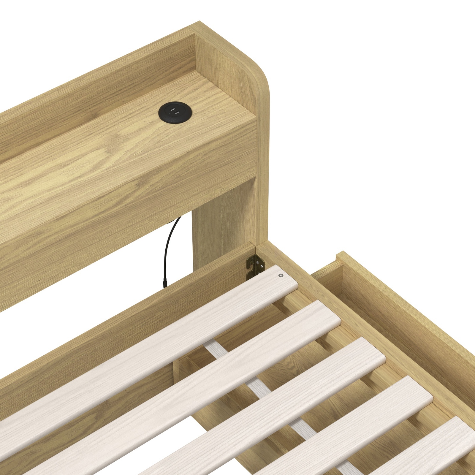 Oikiture Bed Frame Queen Double King Single Size with Charging Ports 2 Drawers - Picture 17 of 46