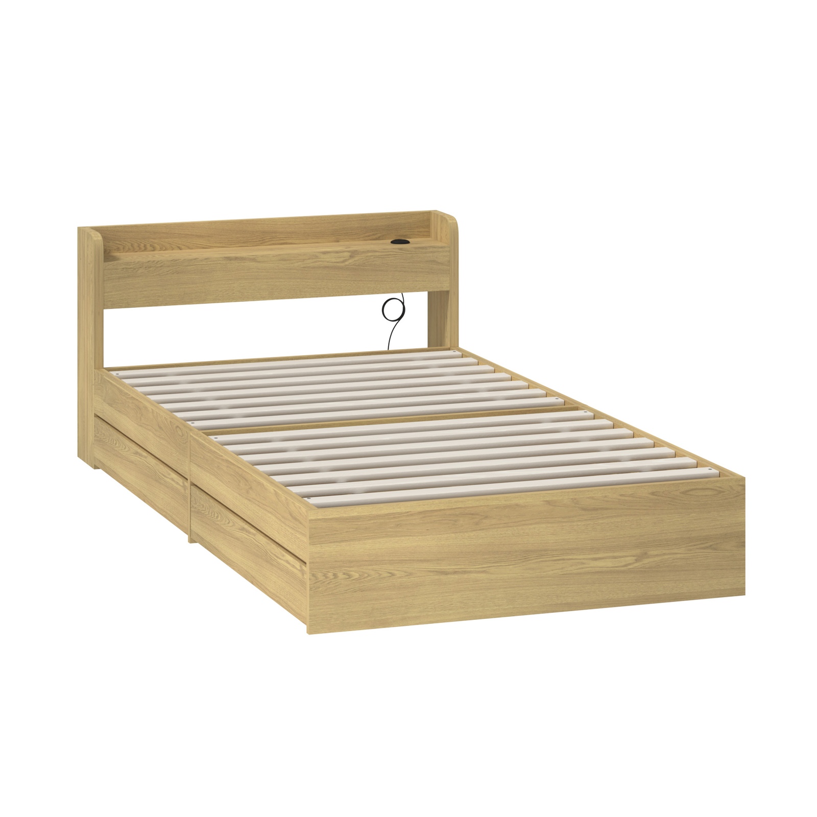Oikiture Bed Frame Queen Double King Single Size with Charging Ports 2 Drawers - Picture 26 of 46