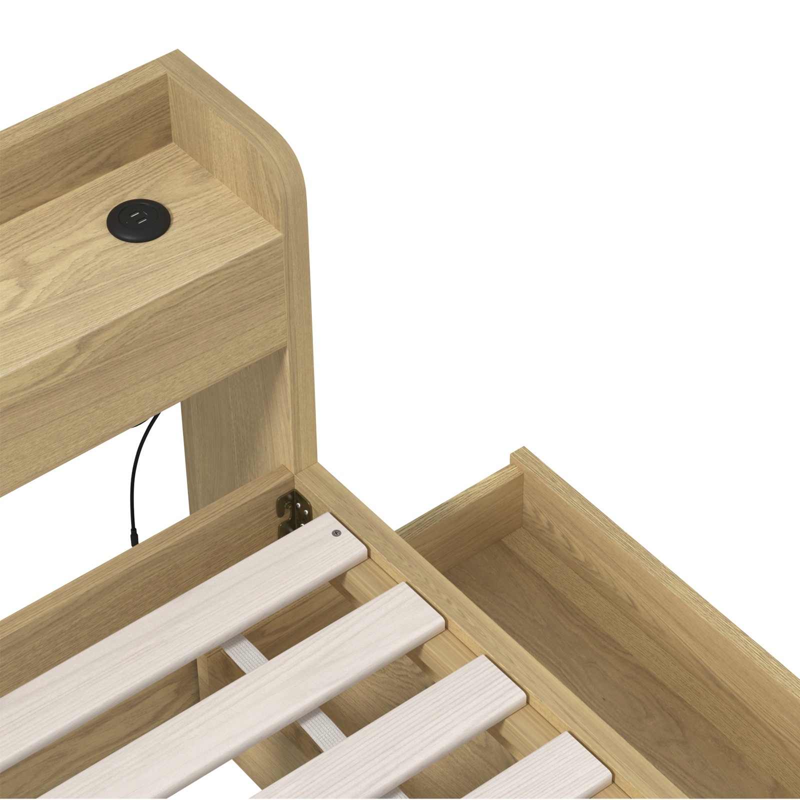 Oikiture Bed Frame Queen Double King Single Size with Charging Ports 2 Drawers - Picture 44 of 46
