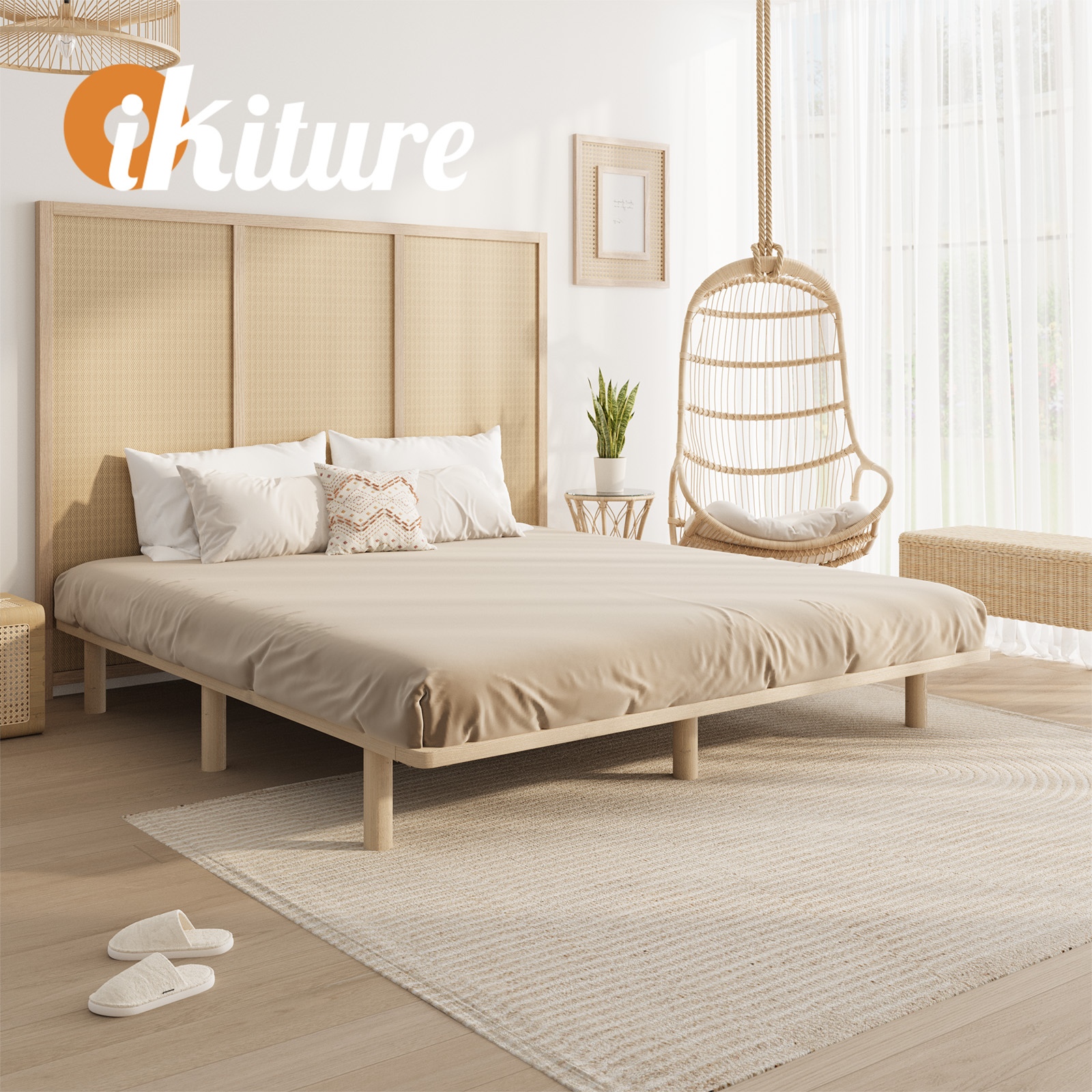 Oikiture Bed Frame Queen Double King Single Wooden Bed Base Platform Timber - Picture 24 of 60