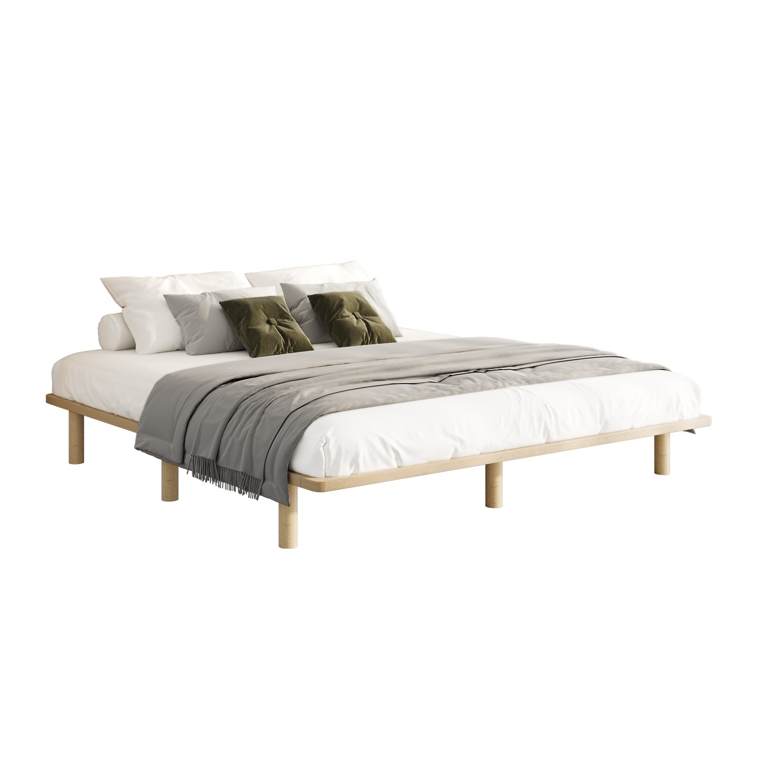 Oikiture Bed Frame Queen Double King Single Wooden Bed Base Platform Timber - Picture 29 of 60