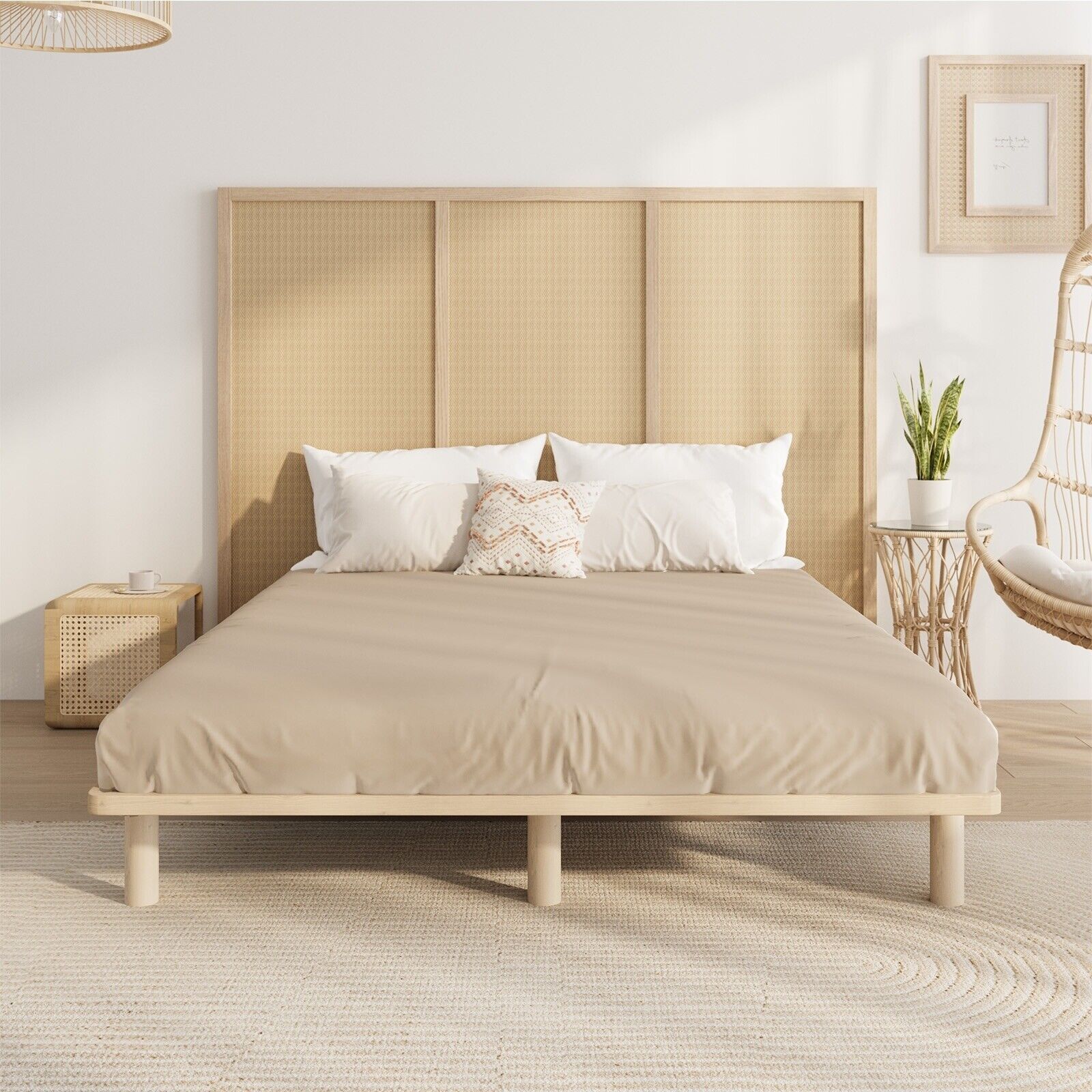 Oikiture Bed Frame Queen Double King Single Wooden Bed Base Platform Timber - Picture 32 of 60
