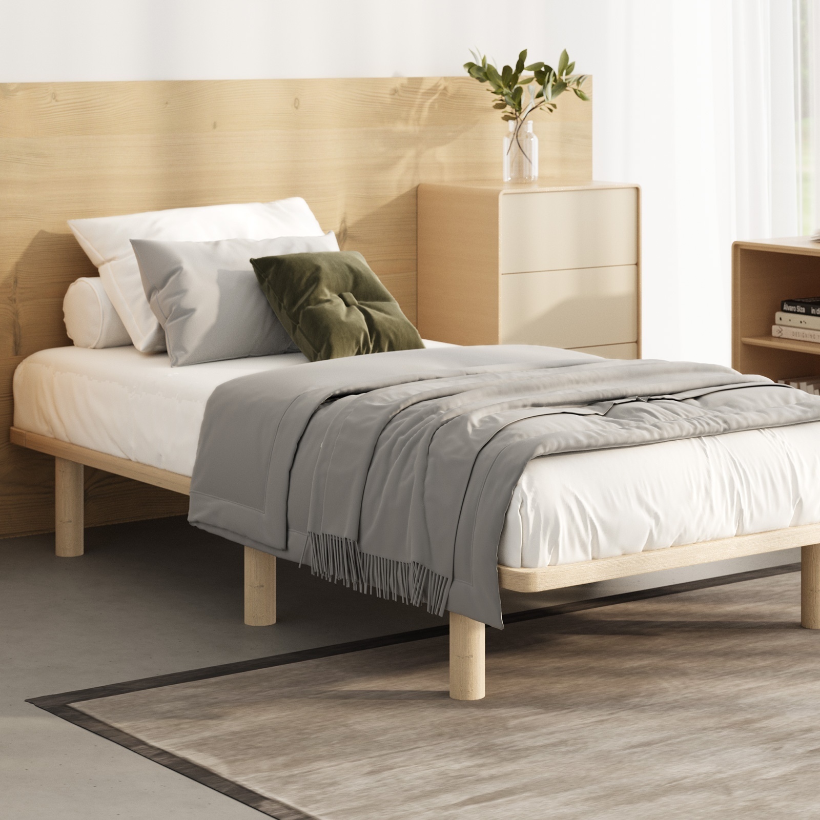 Oikiture Bed Frame Queen Double King Single Wooden Bed Base Platform Timber - Picture 51 of 60