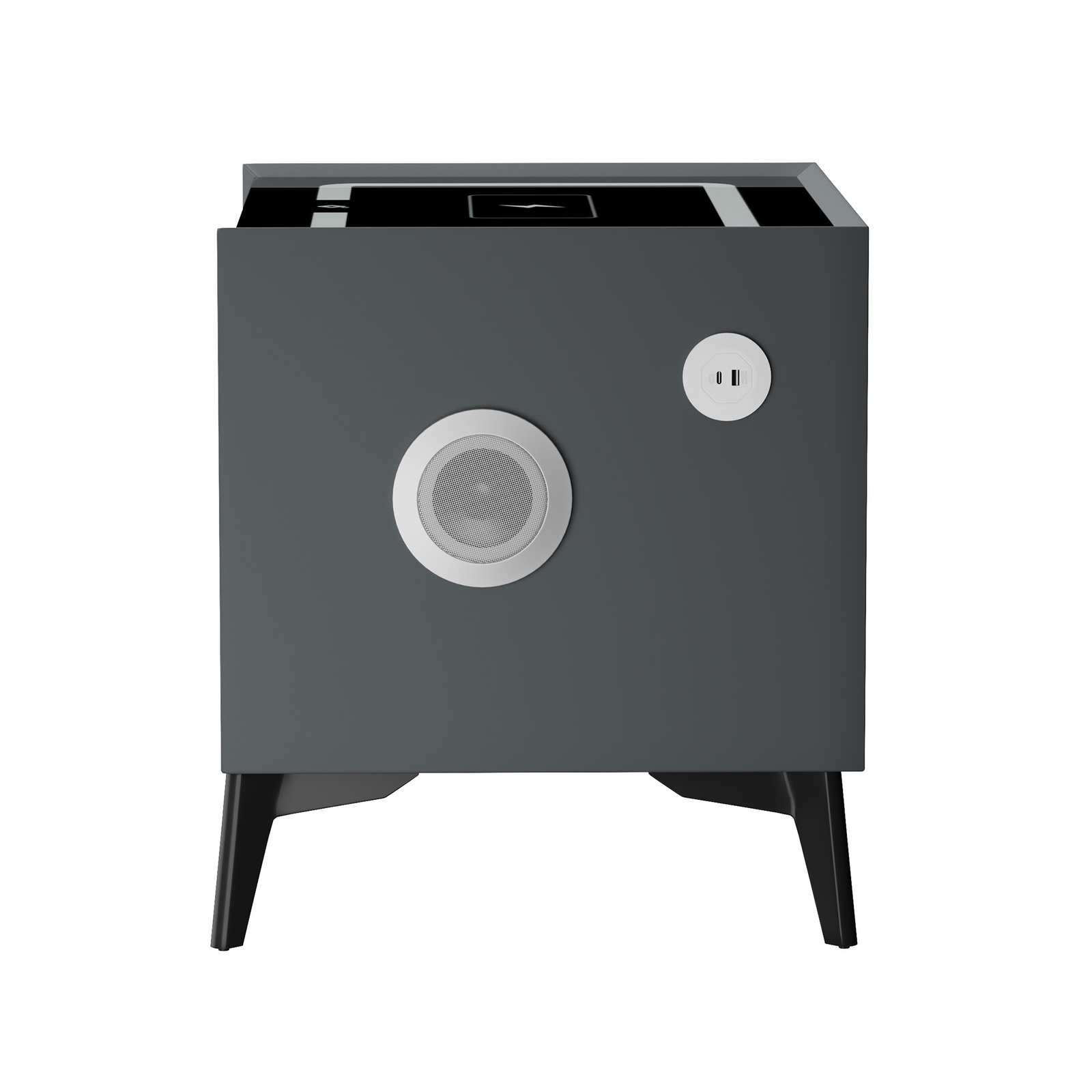 Oikiture Smart Bedside Table Wireless Charging LED 2 Drawers Nightstand - Picture 17 of 28