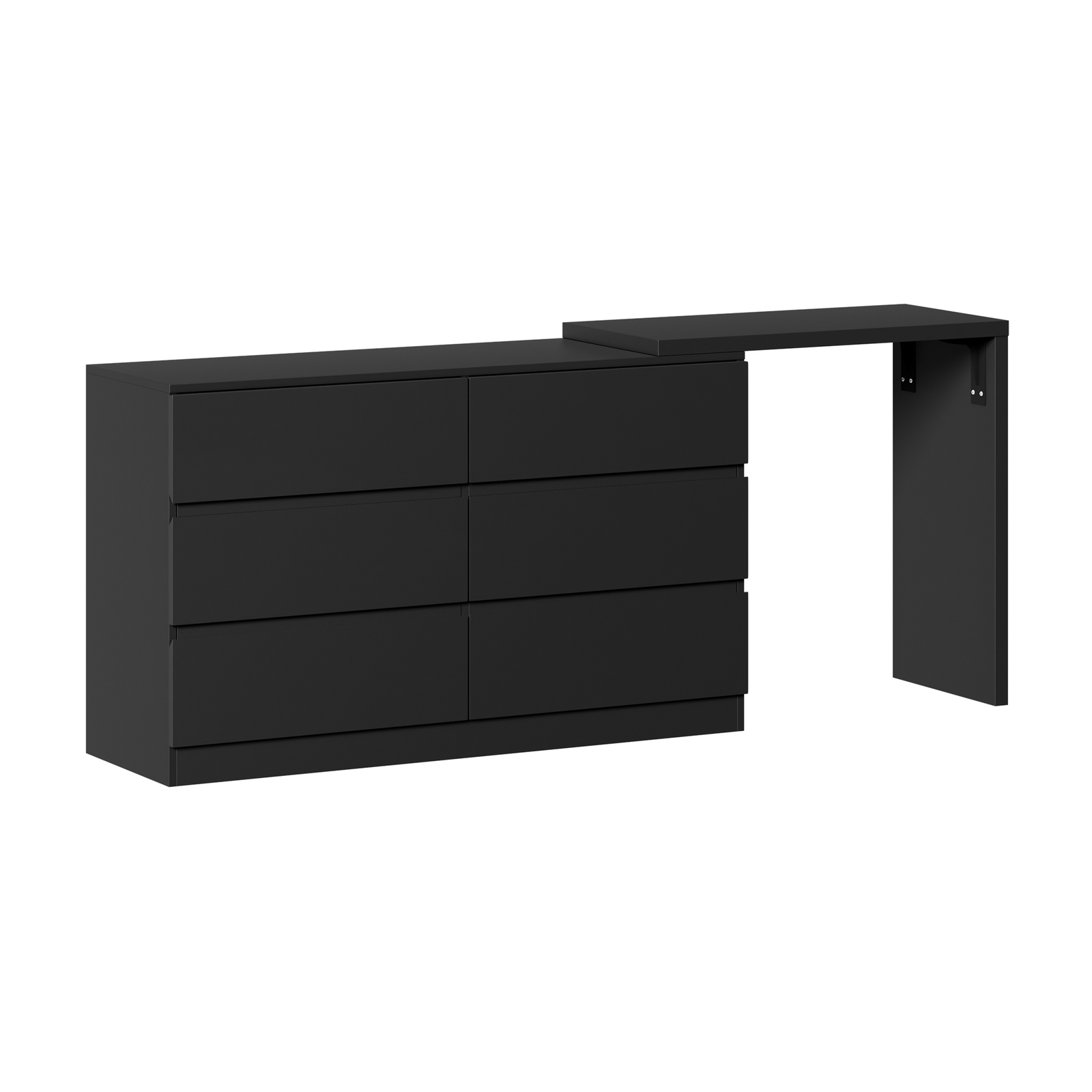 Oikiture 6 Chest of Drawers Dresser with Side Table Storage Tallboy - Picture 15 of 28