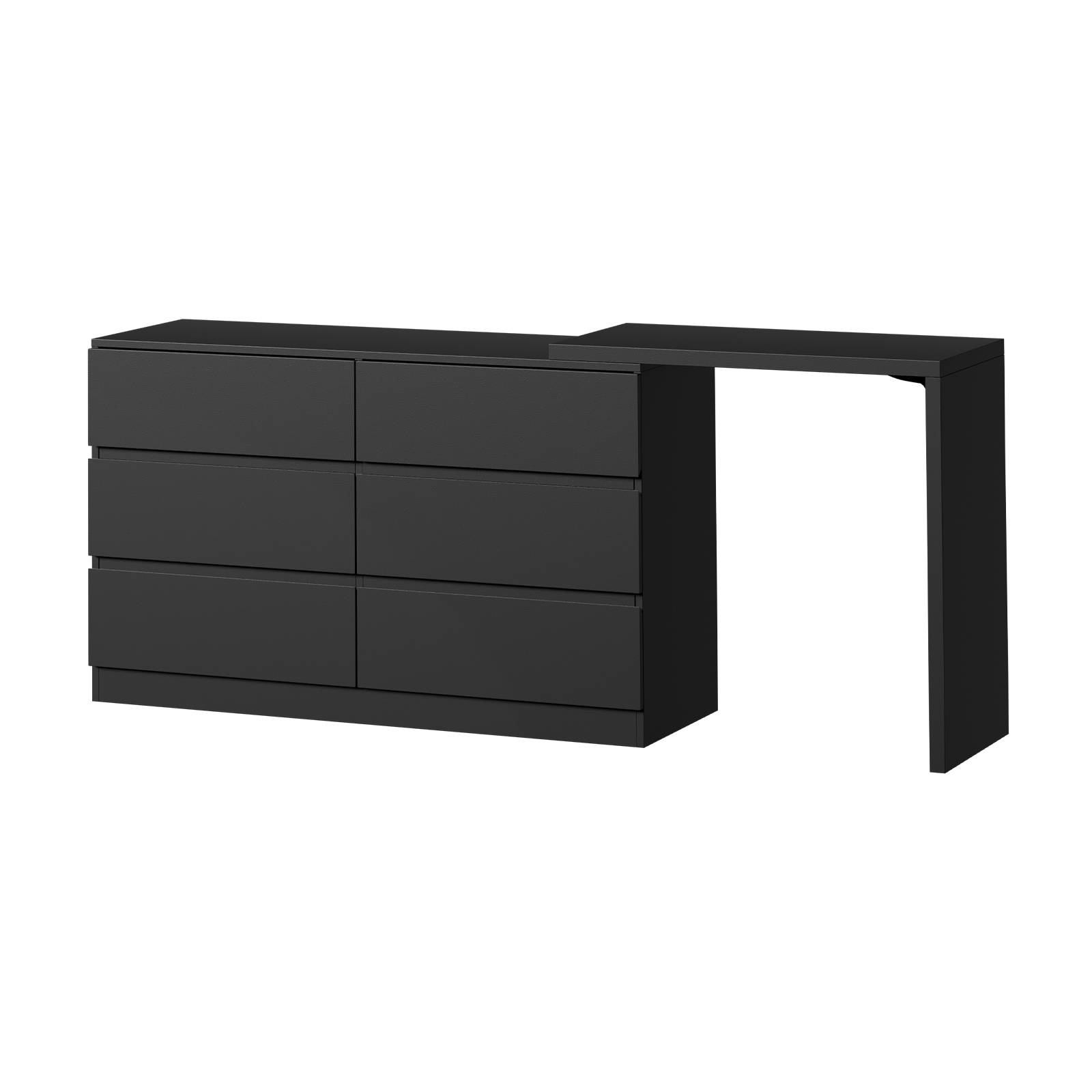 Oikiture 6 Chest of Drawers Dresser with Side Table Storage Tallboy - Picture 19 of 28
