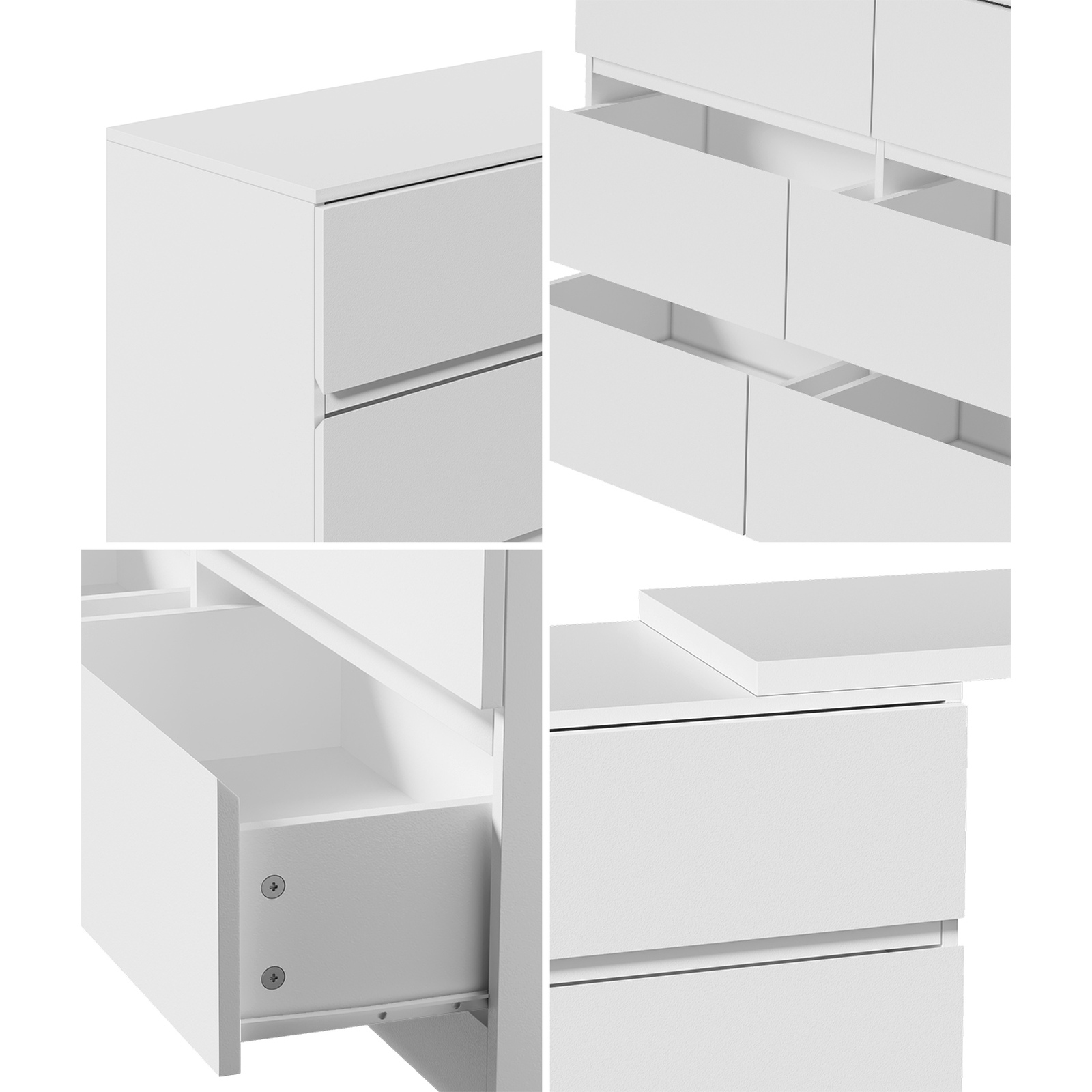 Oikiture 6 Chest of Drawers Dresser with Side Table Storage Tallboy - Picture 22 of 28