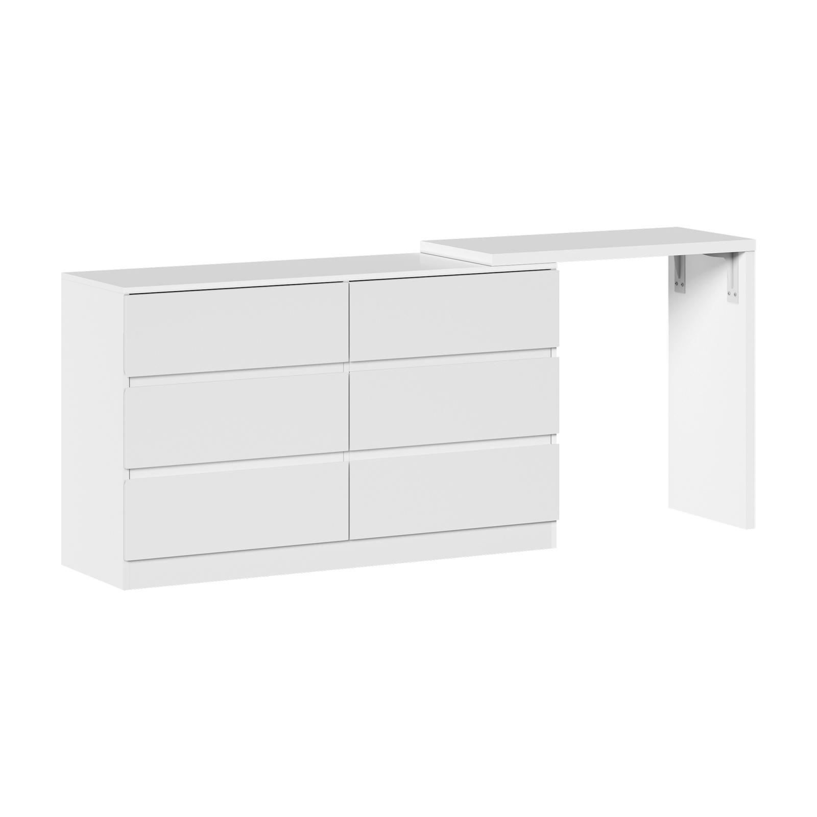 Oikiture 6 Chest of Drawers Dresser with Side Table Storage Tallboy - Picture 25 of 28