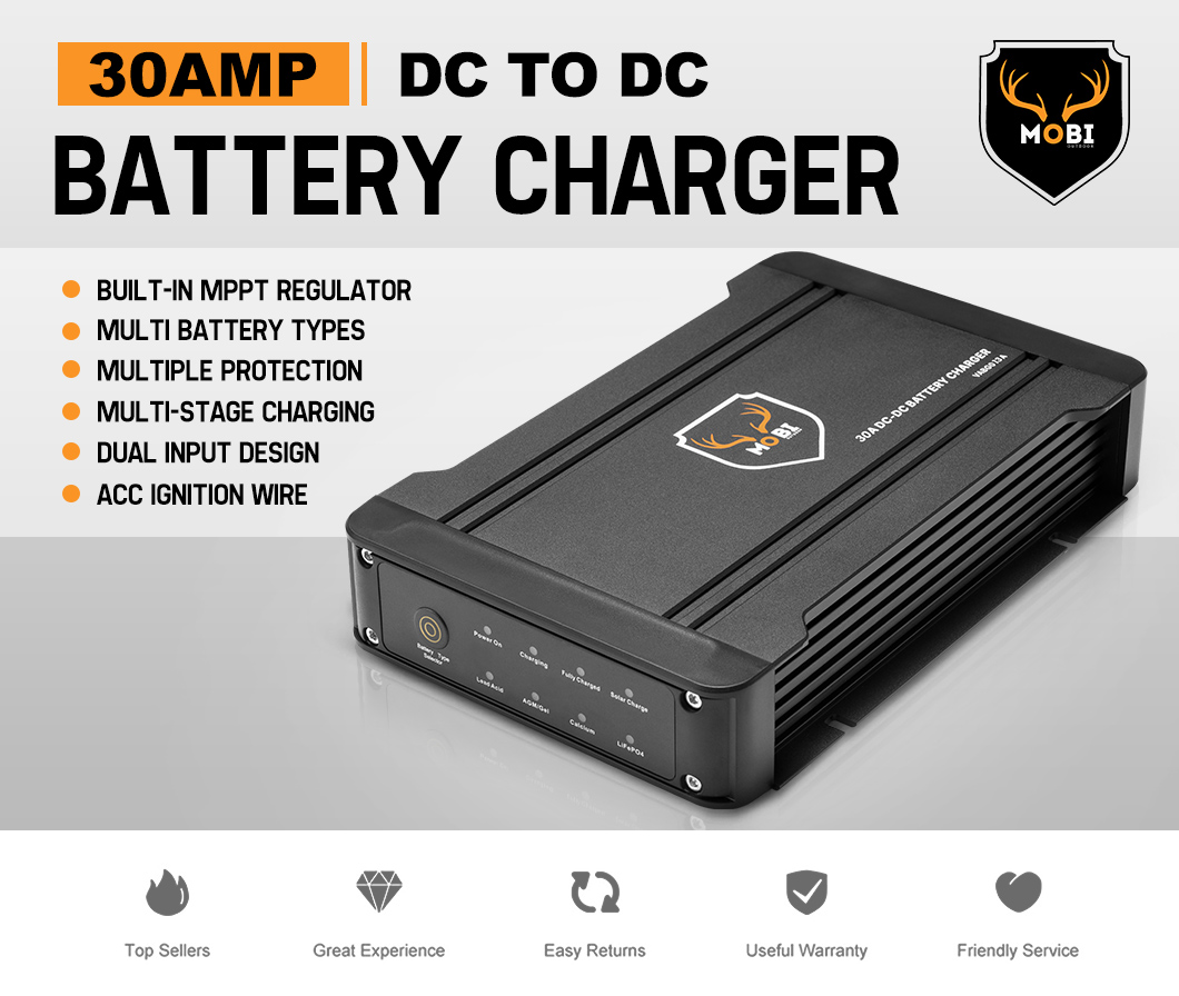 Mobi 20A 30A 40A DC to DC Battery Charger 12V MPPT Solar AGM Lithium LifePO4 - Picture 15 of 36