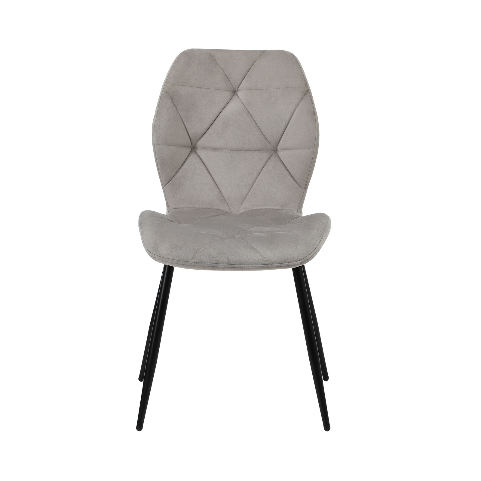 Oikiture Dining Chairs Kitchen Chair Padded Seat High Back Velvet Grey - Picture 23 of 27