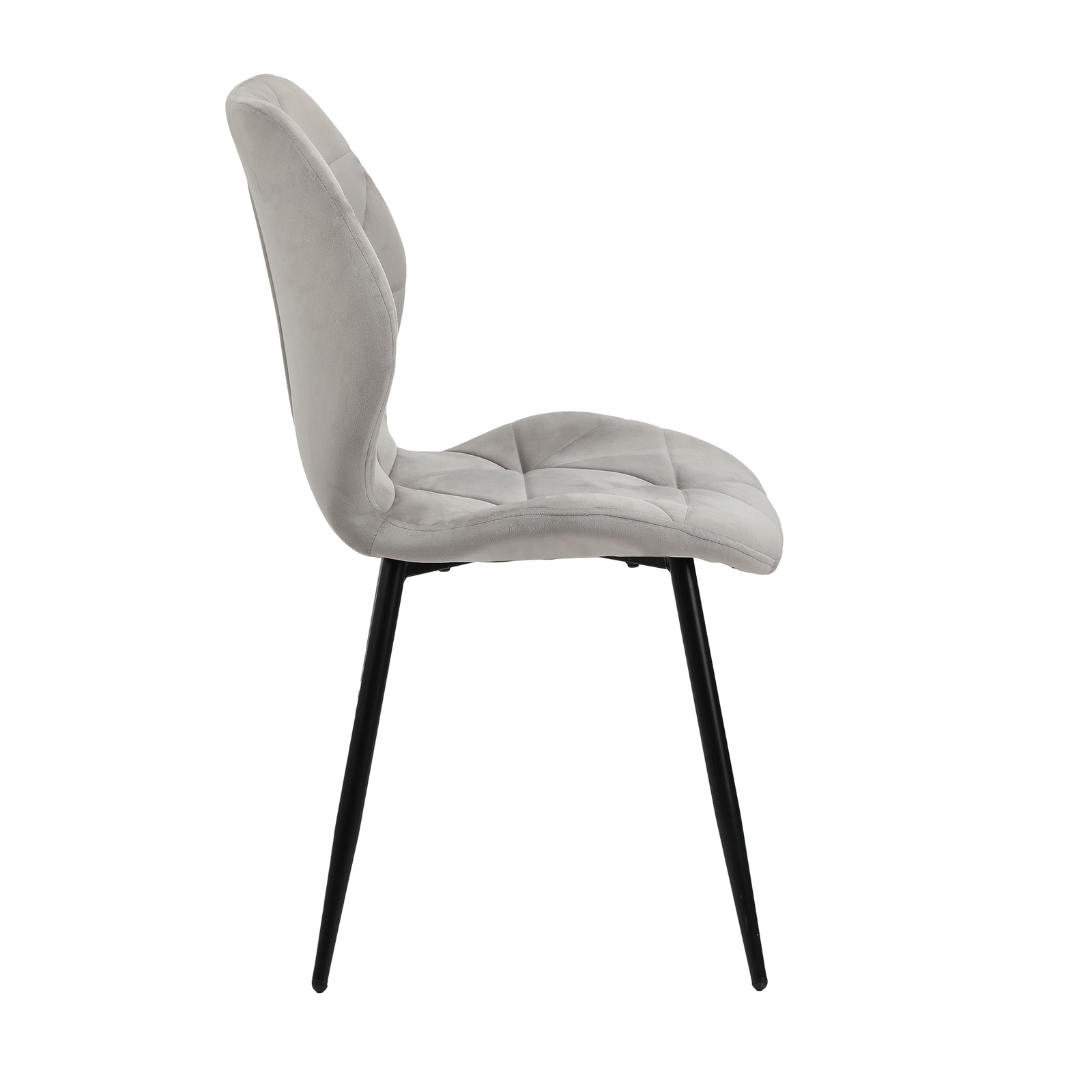 Oikiture Dining Chairs Kitchen Chair Padded Seat High Back Velvet Grey - Picture 24 of 27