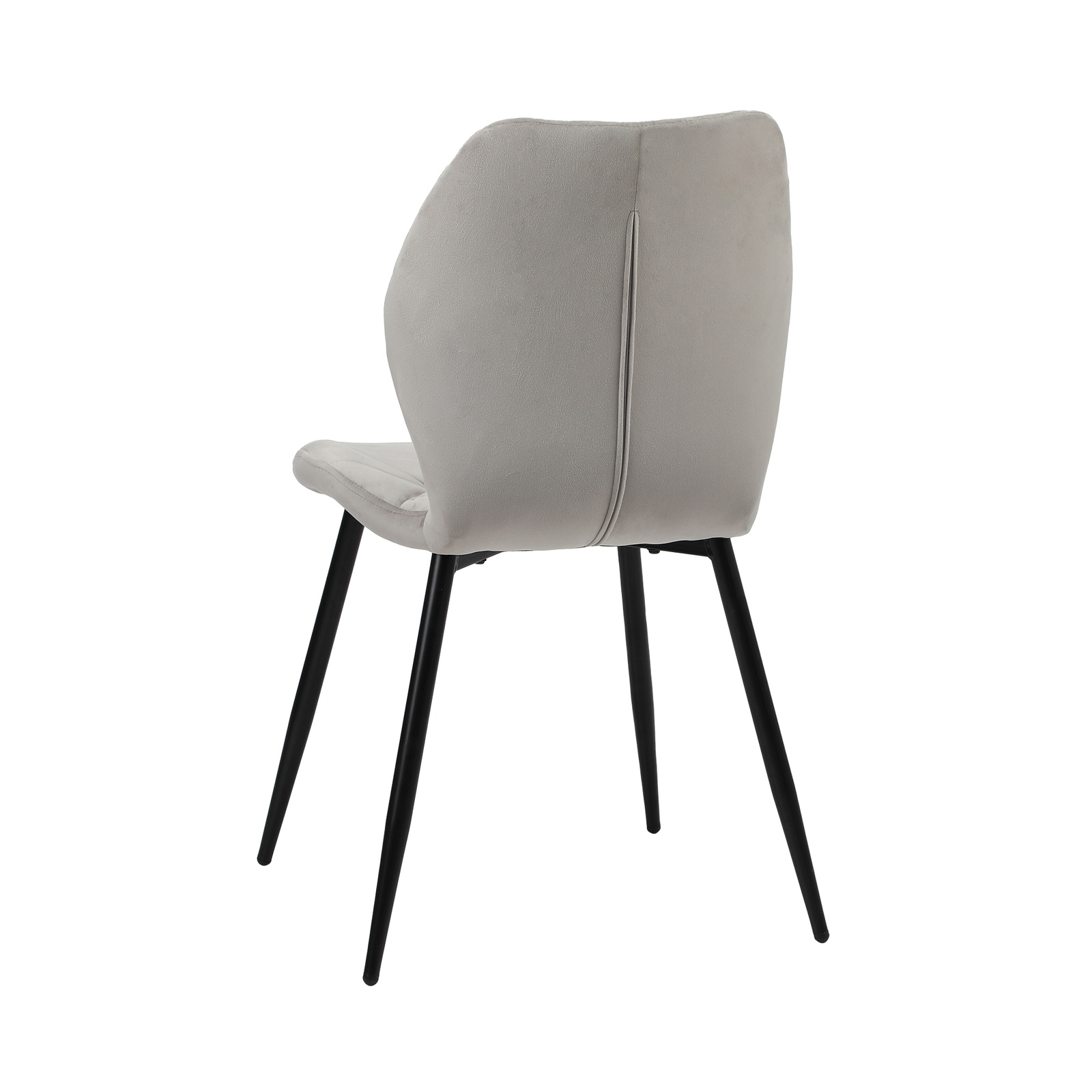 Oikiture Dining Chairs Kitchen Chair Padded Seat High Back Velvet Grey - Picture 25 of 27