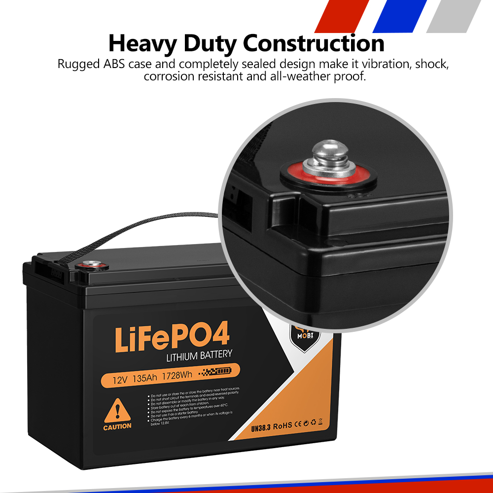 Mobi 12V 20AH 135AH 175AH 200AH 300AH Lithium Iron Battery LiFePO4 Deep ...