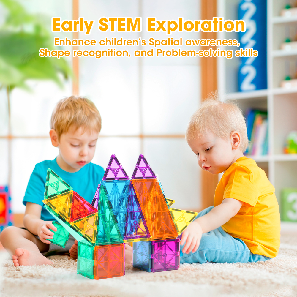 Playpals Kids Magnetic Tiles Blocks Building Educational Toys Child Gift - Picture 12 of 25