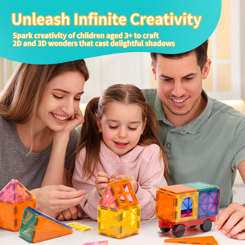 Playpals Kids Magnetic Tiles Blocks Building Educational Toys Child Gift - Picture 25 of 25
