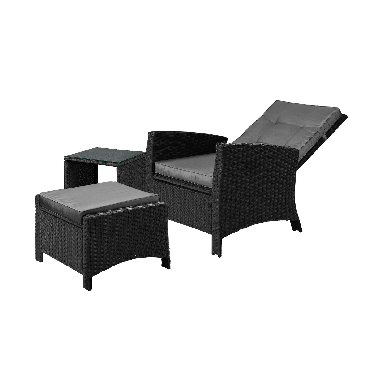 Livsip Recliner Chairs Outdoor Sun Lounge Wicker Sofa Patio Furniture Setting - Picture 8 of 97