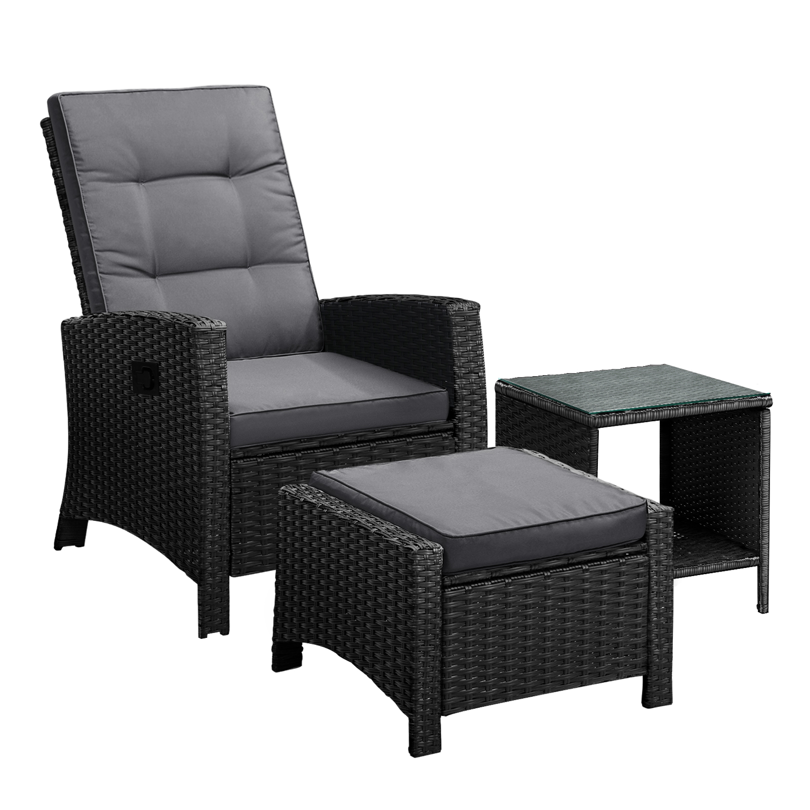 Livsip Recliner Chairs Outdoor Sun Lounge Wicker Sofa Patio Furniture Setting - Picture 11 of 97
