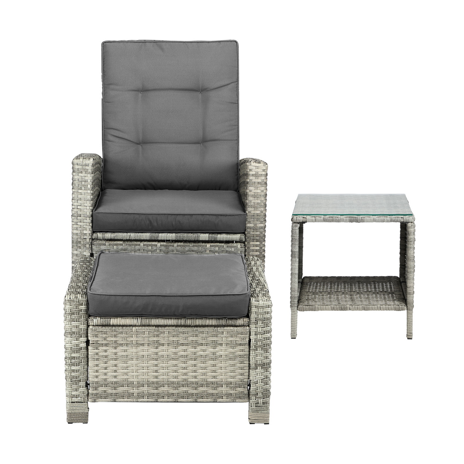 Livsip Recliner Chairs Outdoor Sun Lounge Wicker Sofa Patio Furniture Setting - Picture 15 of 97