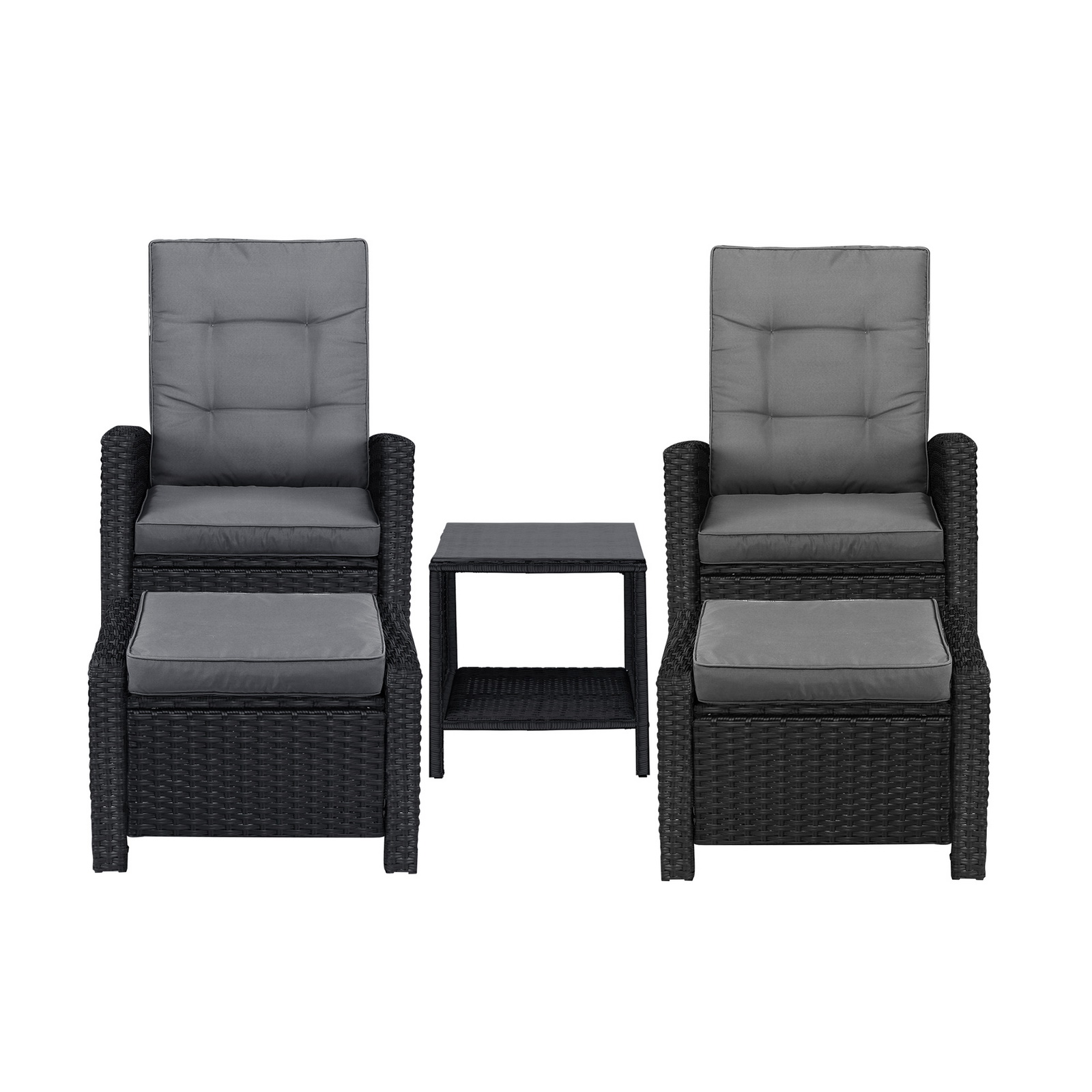 Livsip Recliner Chairs Outdoor Sun Lounge Wicker Sofa Patio Furniture Setting - Picture 23 of 97