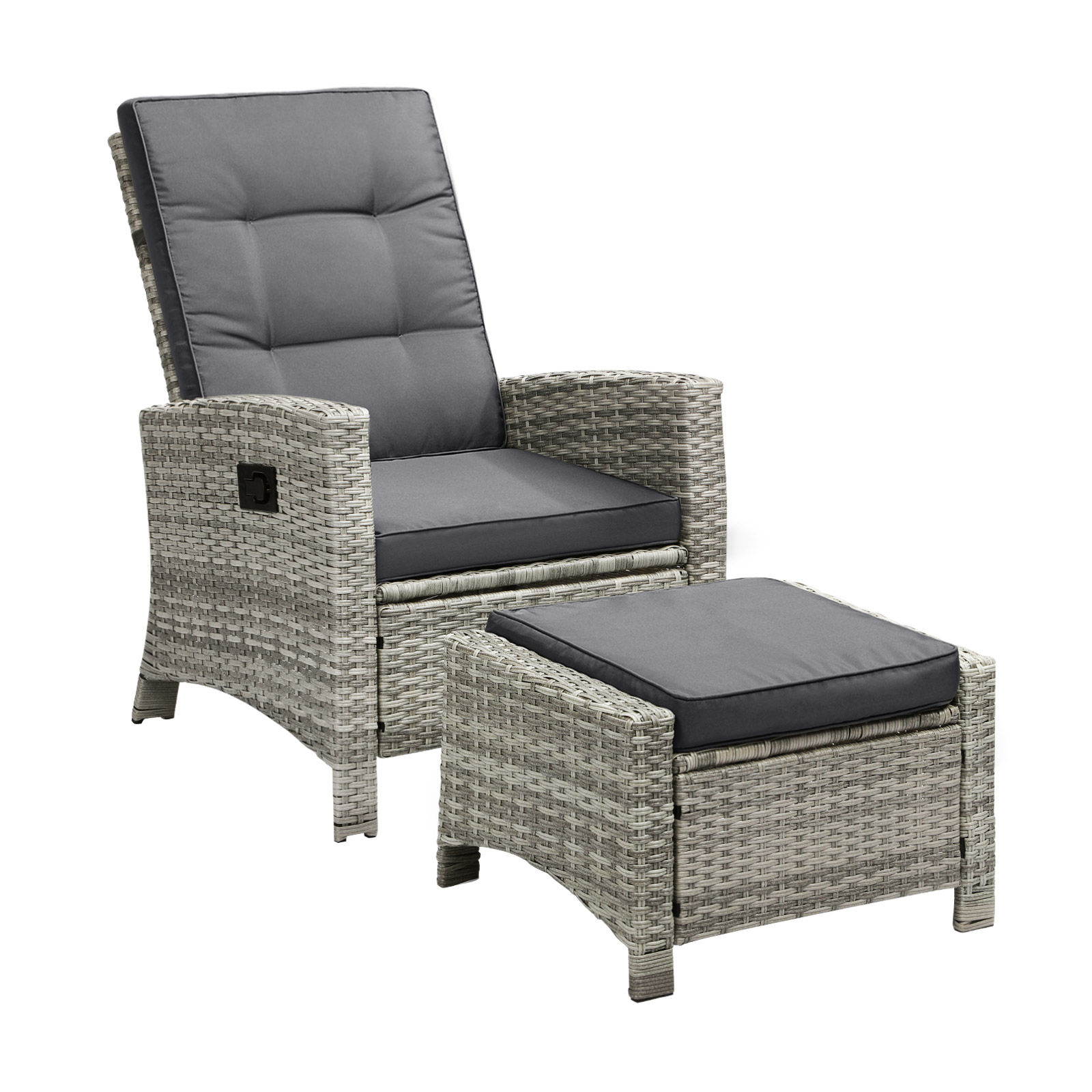 Livsip Recliner Chairs Outdoor Sun Lounge Wicker Sofa Patio Furniture Setting - Picture 55 of 97