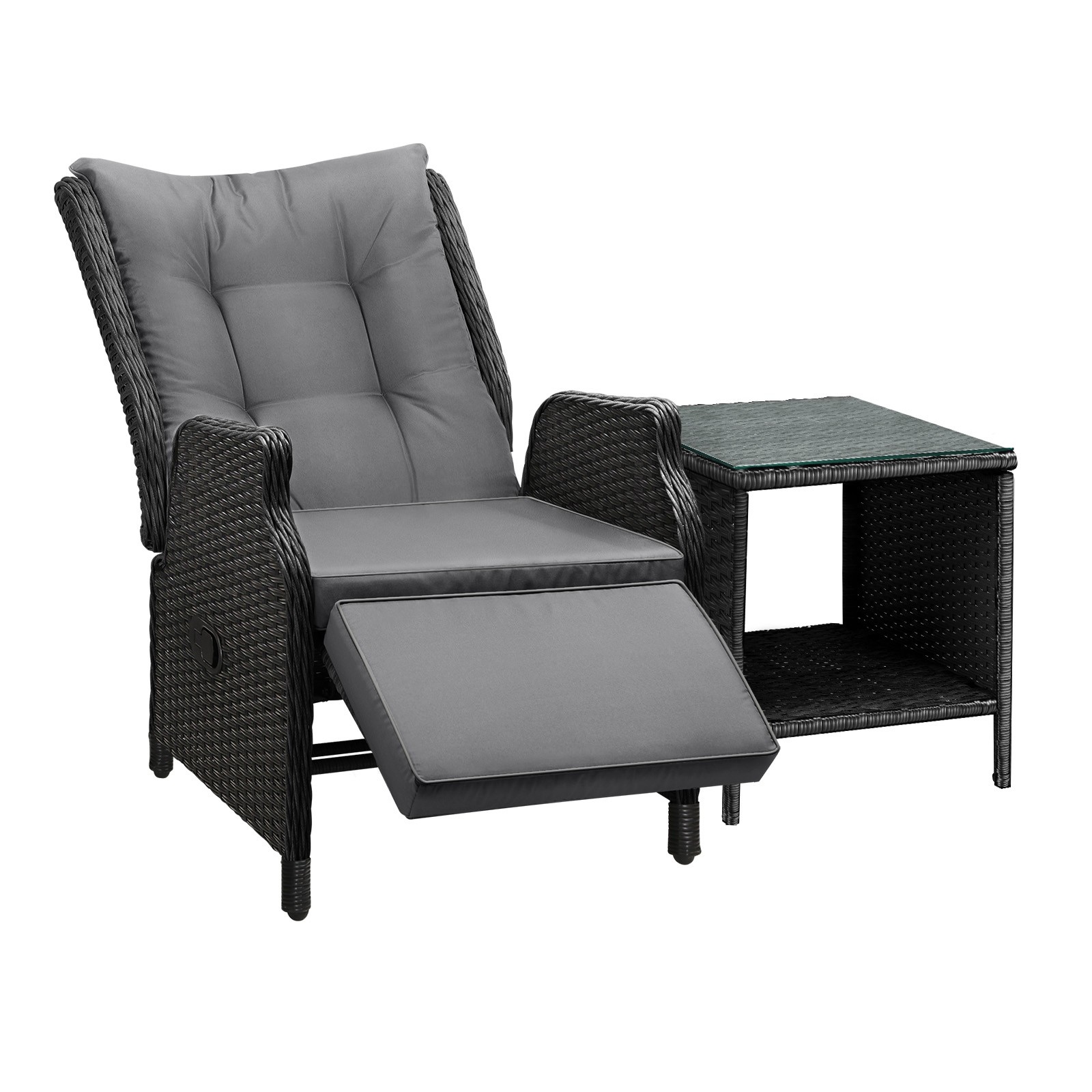 Livsip Recliner Chairs Outdoor Sun Lounge Wicker Sofa Patio Furniture Setting - Picture 91 of 97