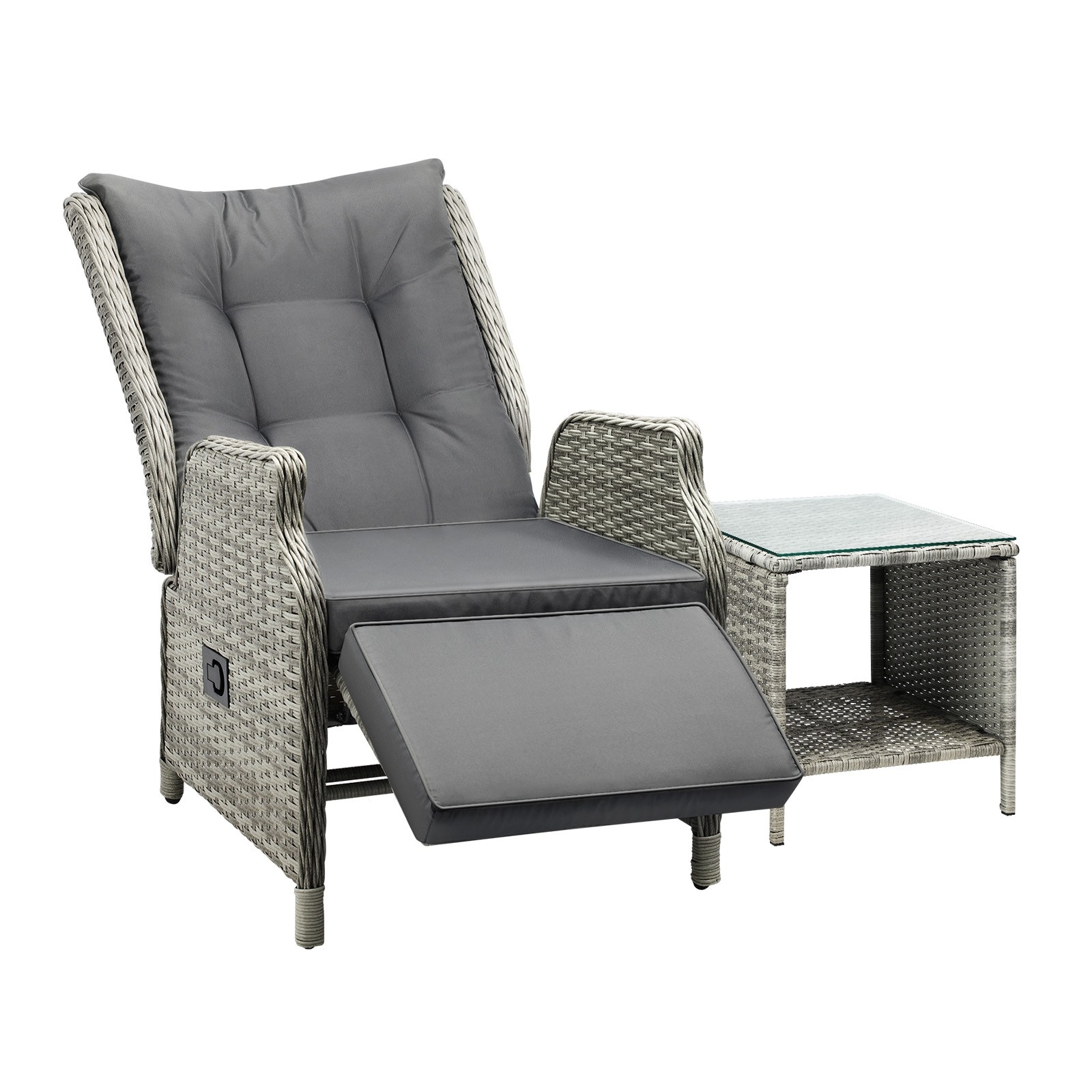 Livsip Recliner Chairs Outdoor Sun Lounge Wicker Sofa Patio Furniture Setting - Picture 95 of 97