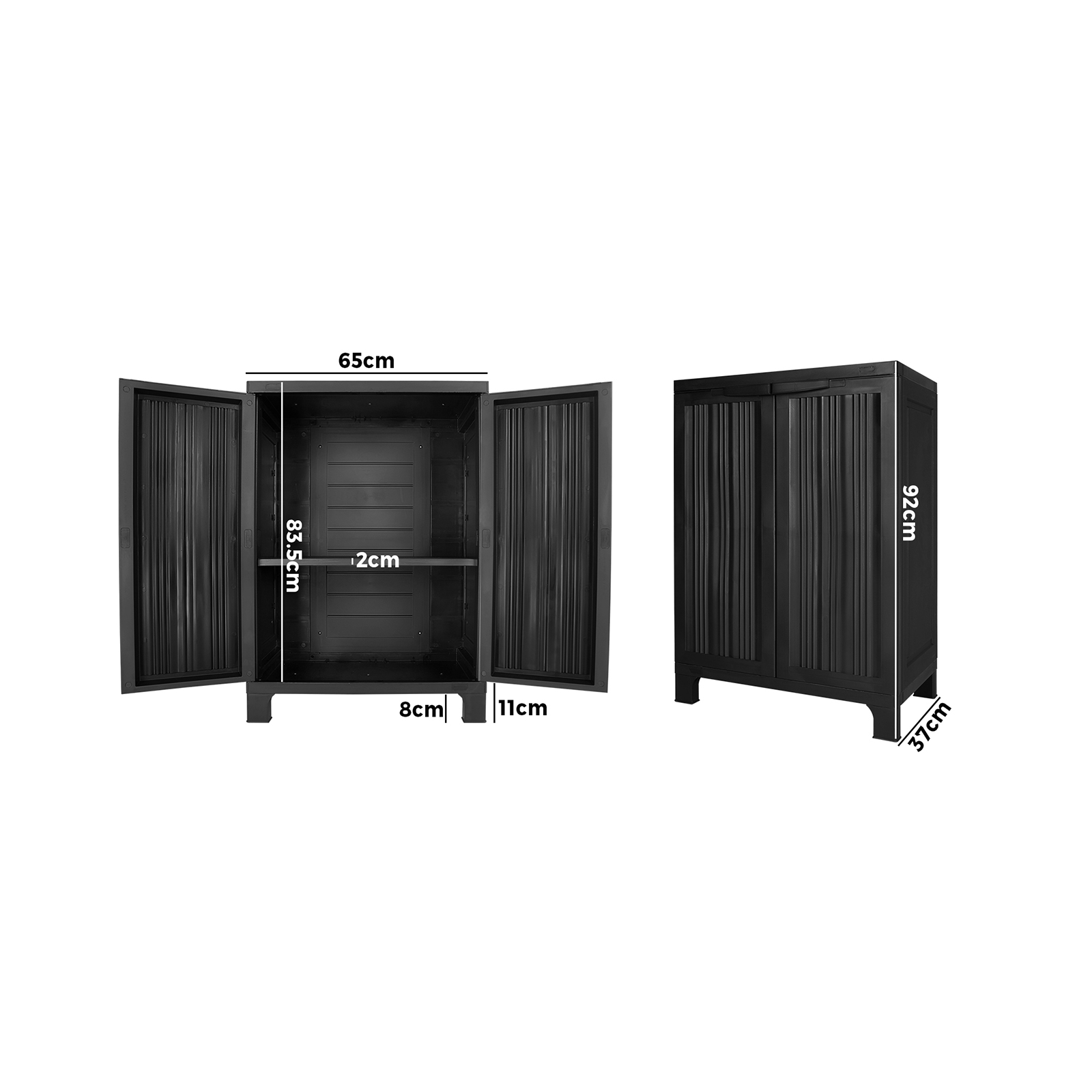 Livsip Outdoor Storage Cabinet Box Garage Garden Cupboard Adjustable Lockable - Picture 46 of 55