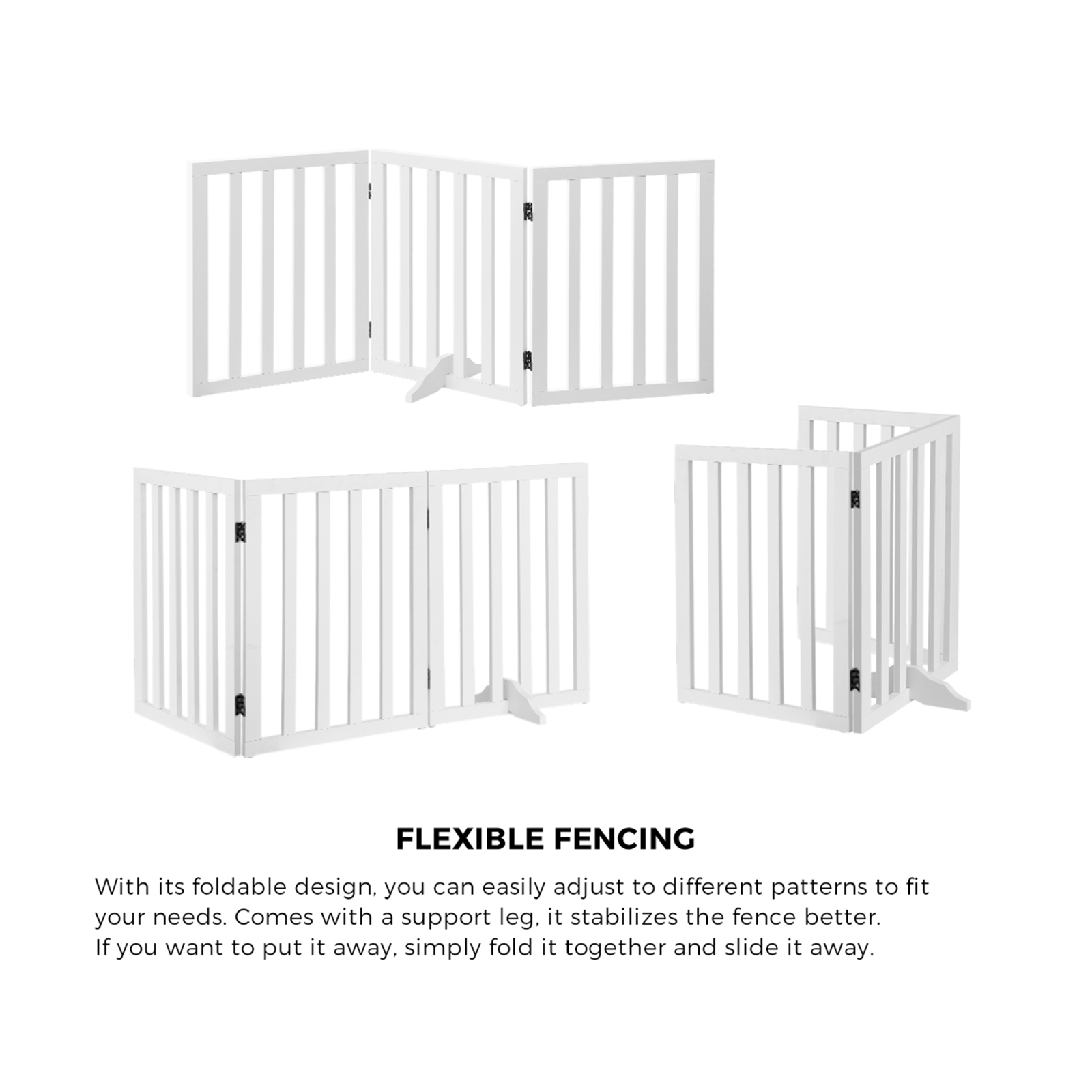 Alopet Wooden Pet Gate Dog Fence Safety Stair Barrier Security Door 3/4/6 Panels - Picture 14 of 37