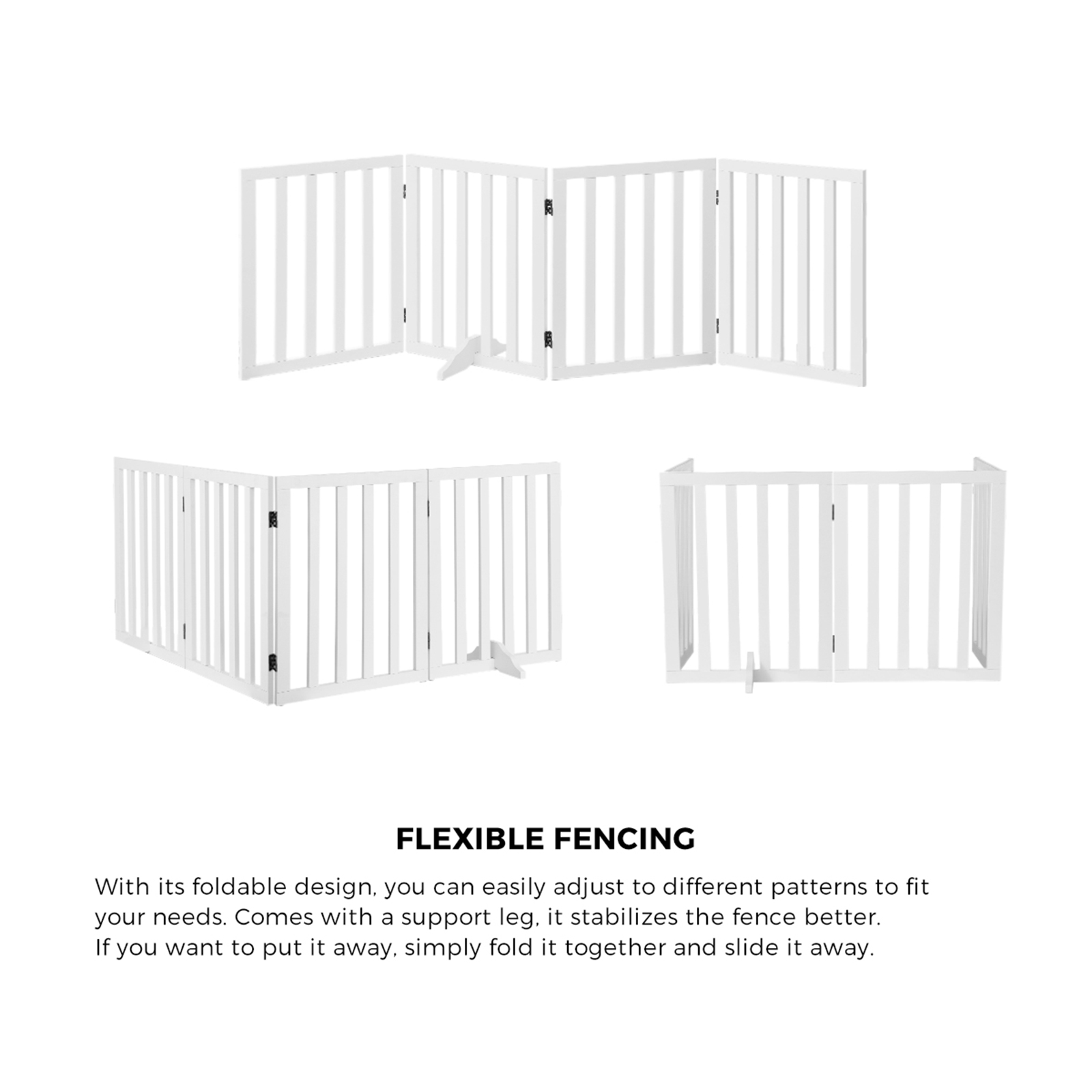 Alopet Wooden Pet Gate Dog Fence Safety Stair Barrier Security Door 3/4/6 Panels - Picture 23 of 37