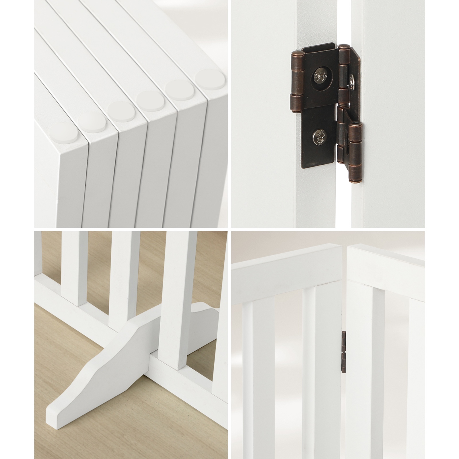 Alopet Wooden Pet Gate Dog Fence Safety Stair Barrier Security Door 3/4/6 Panels - Picture 31 of 37