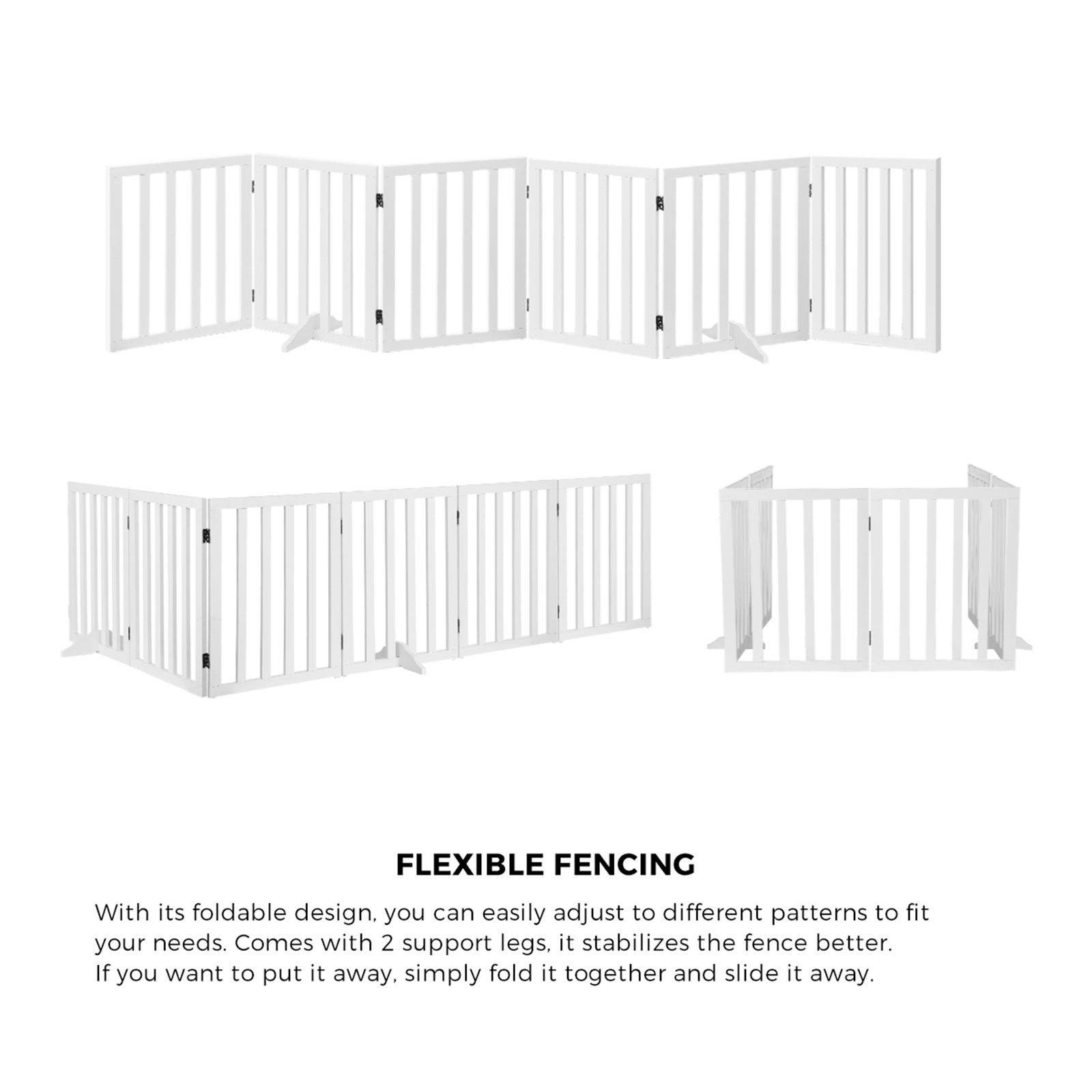 Alopet Wooden Pet Gate Dog Fence Safety Stair Barrier Security Door 3/4/6 Panels - Picture 32 of 37