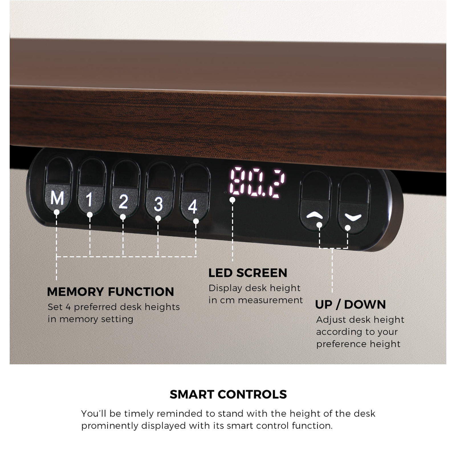 Oikiture L-shape Electric Standing Desk Single Motor Black Frame 145CM Desktop - Picture 14 of 40