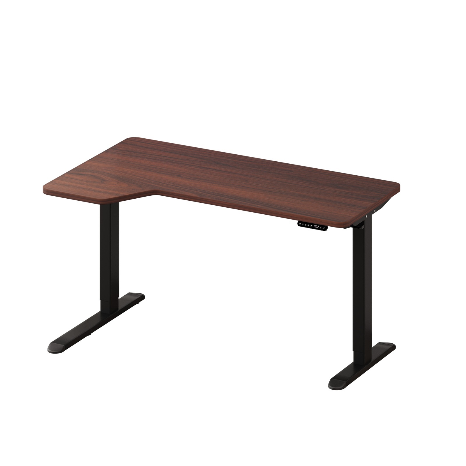 Oikiture L-shape Electric Standing Desk Single Motor Black Frame 145CM Desktop - Picture 19 of 40