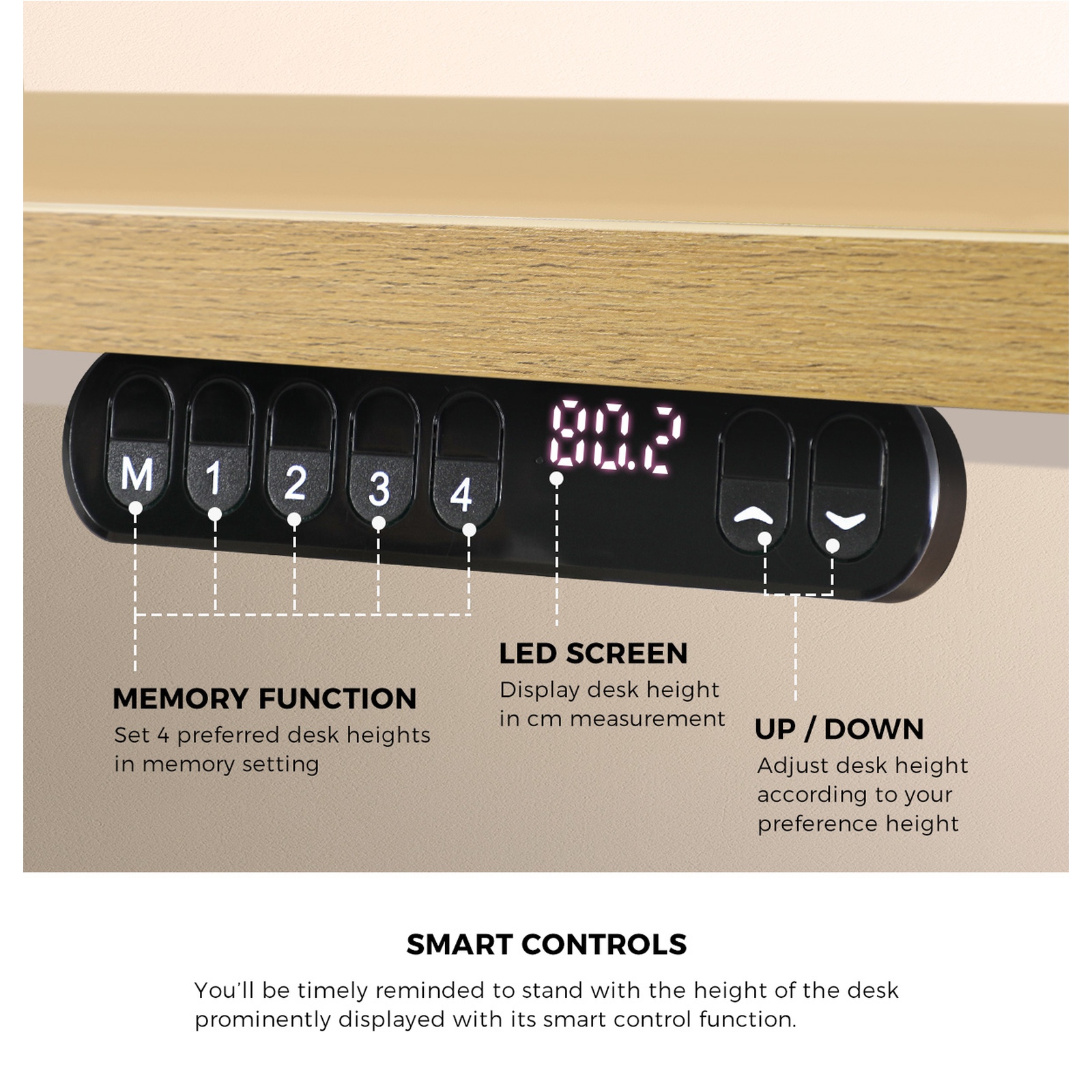 Oikiture L-shape Electric Standing Desk Single Motor Black Frame 145CM Desktop - Picture 24 of 40