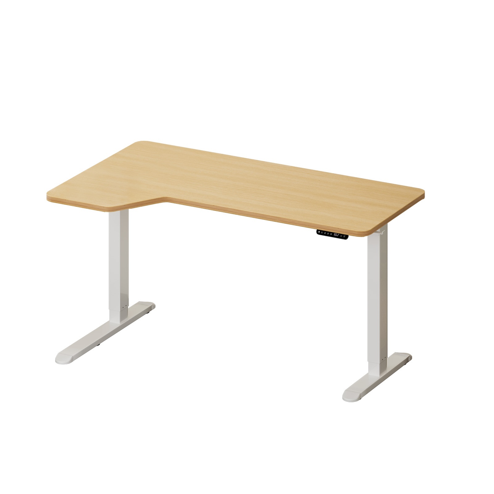 Oikiture L-shape Electric Standing Desk Single Motor Black Frame 145CM Desktop - Picture 29 of 40