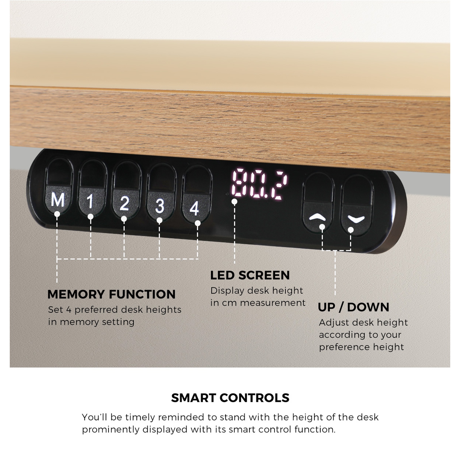 Oikiture L-shape Electric Standing Desk Single Motor Black Frame 145CM Desktop - Picture 34 of 40