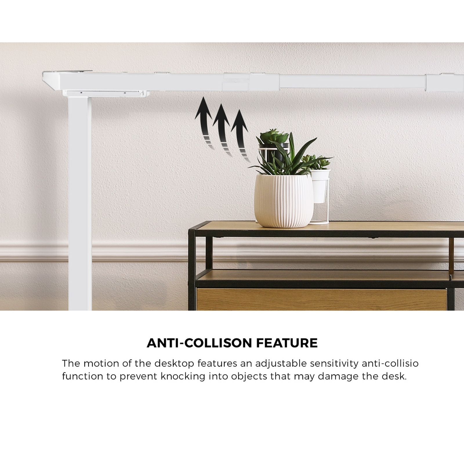 Oikiture L-shape Electric Standing Desk Single Motor Black Frame 145CM Desktop - Picture 36 of 40