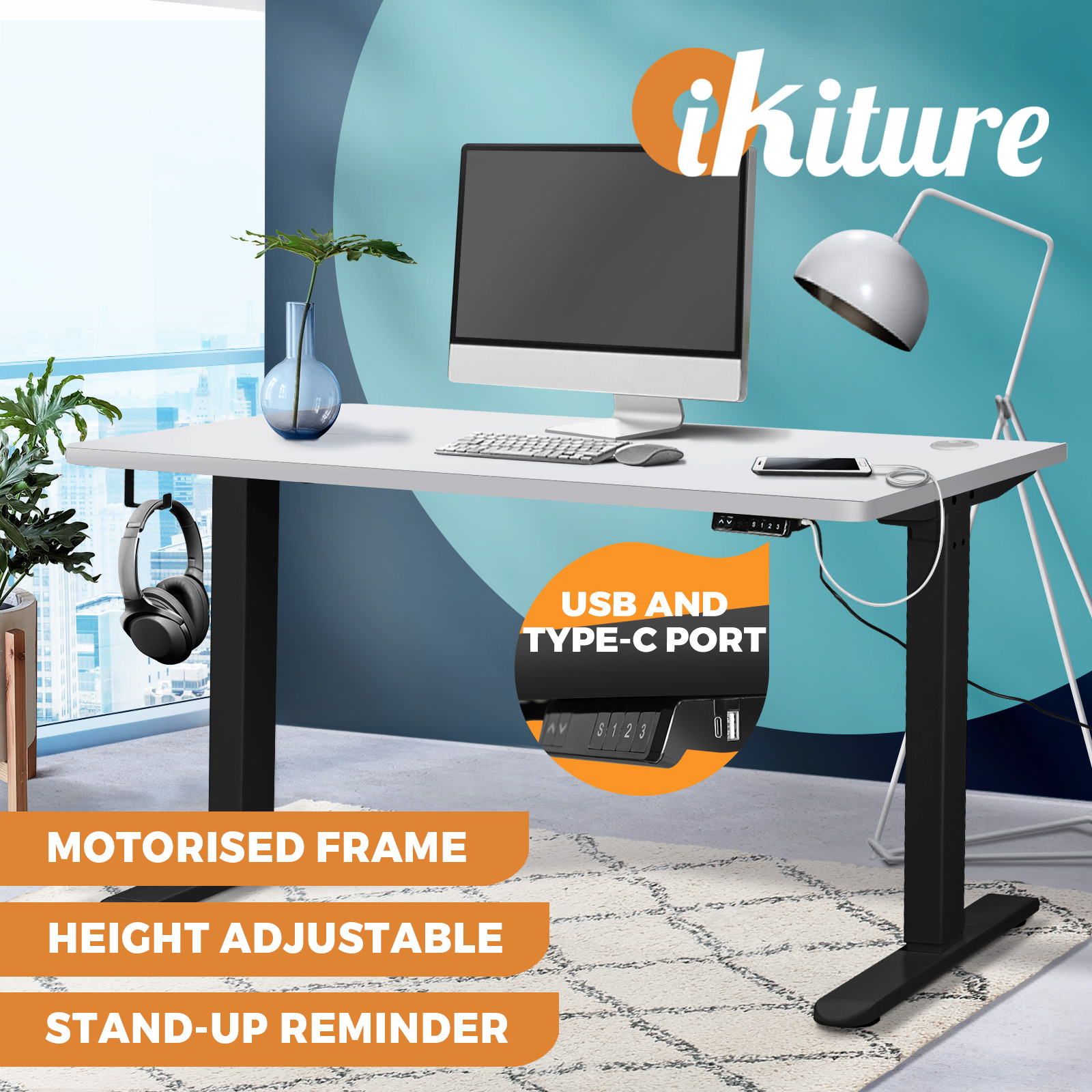 Oikiture Standing Desk Height Adjustable Motorised Electric Sit Stand Table - Picture 20 of 174