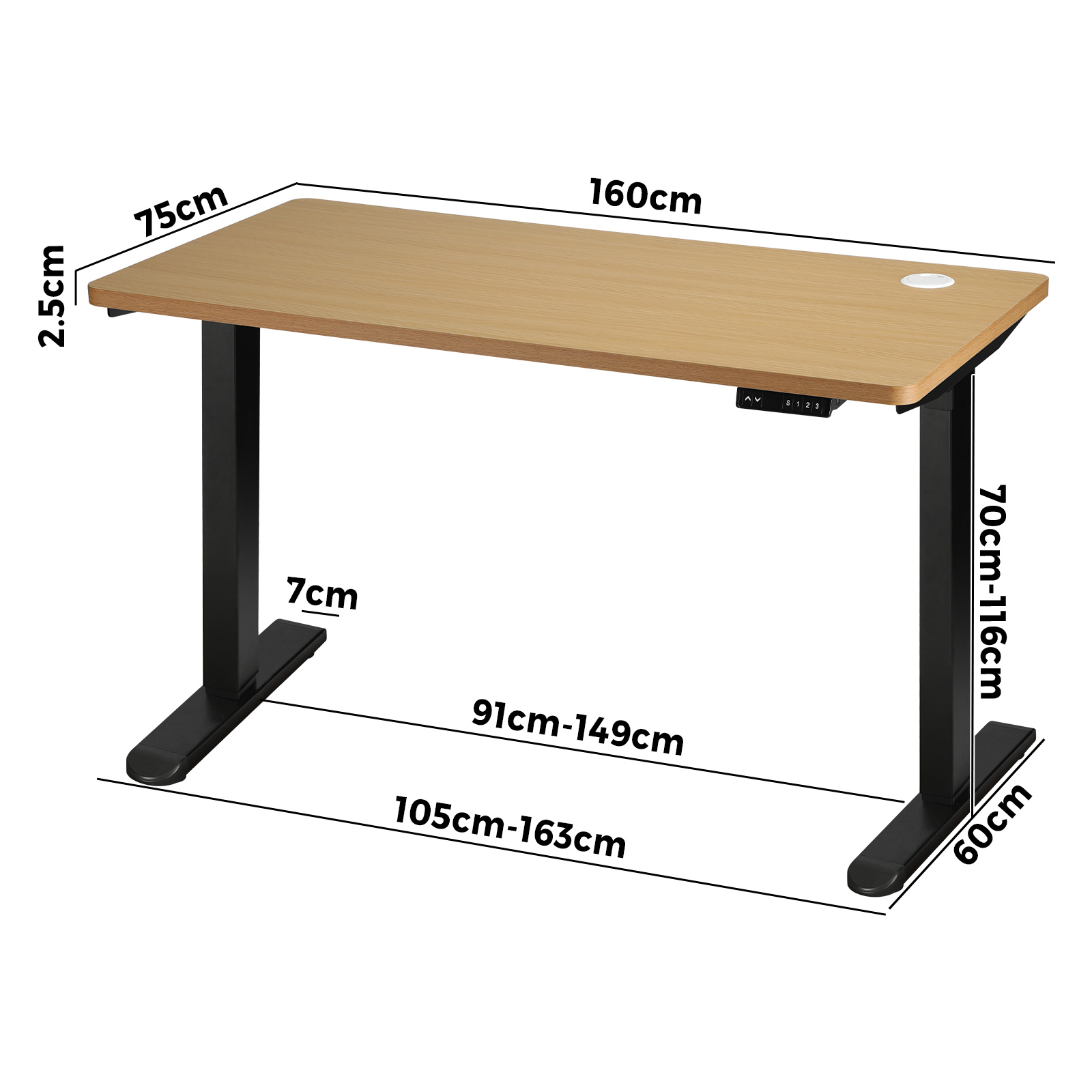 Oikiture Standing Desk Height Adjustable Motorised Electric Sit Stand Table - Picture 80 of 174