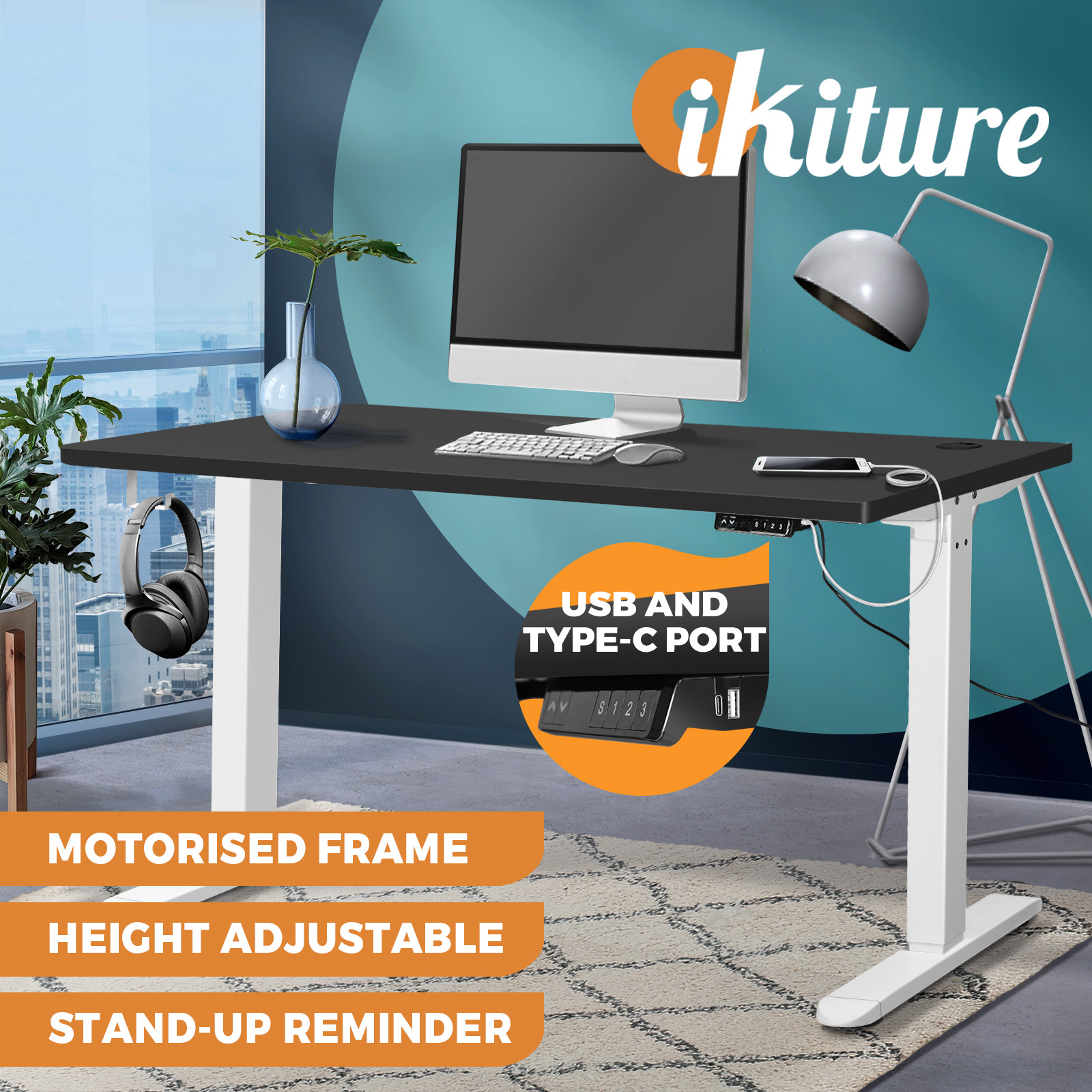 Oikiture Standing Desk Height Adjustable Motorised Electric Sit Stand Table - Picture 101 of 174