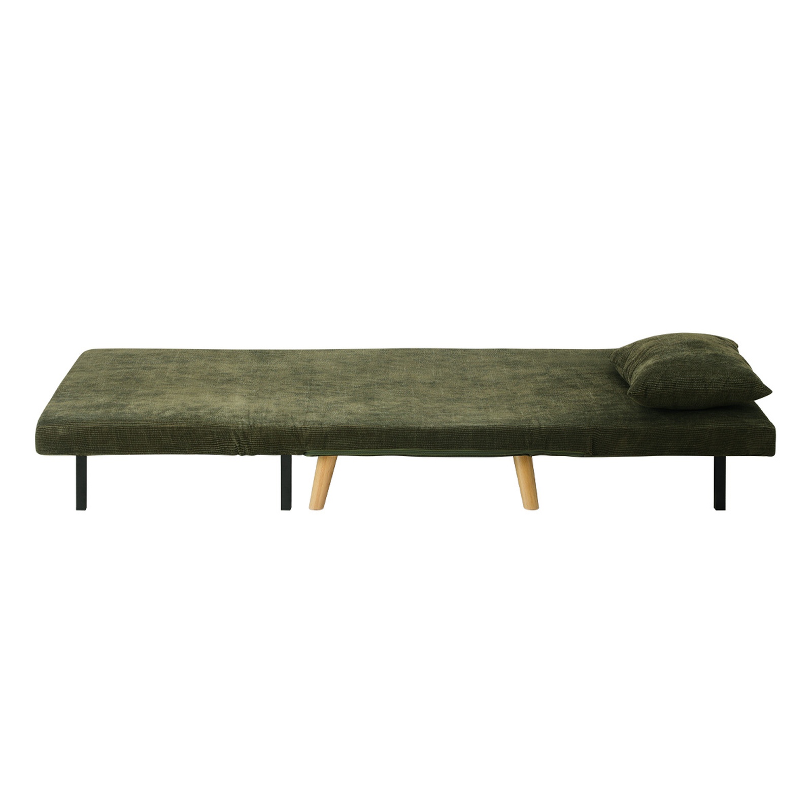 Oikiture Folding Sofa Bed Lounge Singe Chair Recliner Chaise Sherpa/Velvet/Linen - Picture 34 of 37
