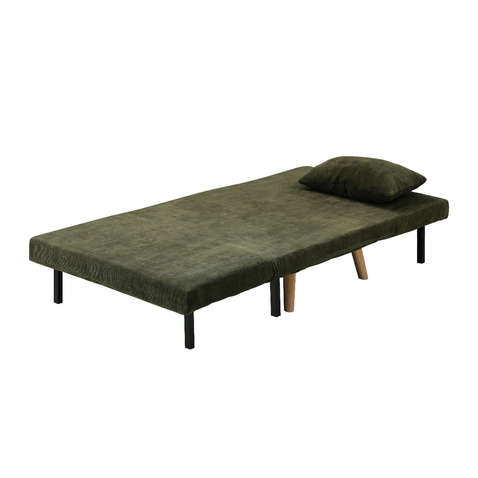 Oikiture Folding Sofa Bed Lounge Singe Chair Recliner Chaise Sherpa/Velvet/Linen - Picture 36 of 37