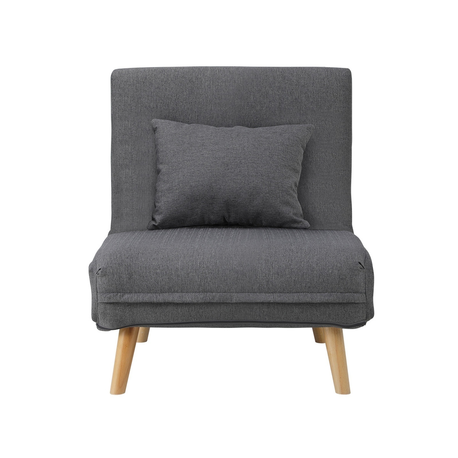 Oikiture Folding Sofa Bed Lounge Singe Chair Recliner Chaise Sherpa/Velvet/Linen - Picture 17 of 37