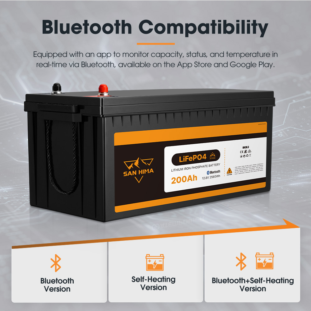 San Hima 12V 100Ah/200Ah Lithium Battery BMS LiFePO4 Self-heating w/ Bluetooth - Picture 36 of 41