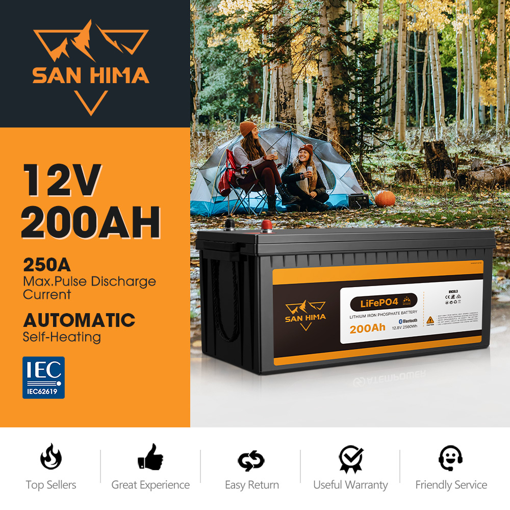 San Hima 12V 100Ah/200Ah Lithium Battery BMS LiFePO4 Self-heating w/ Bluetooth - Picture 33 of 41