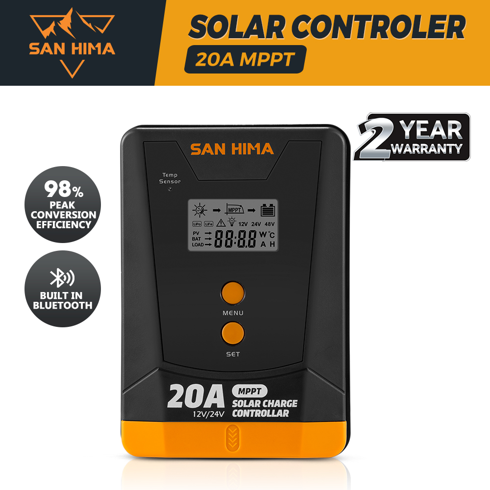 San Hima MPPT Solar Charge Controller 12V 24V LCD Display Inbulit Bluetooth - Picture 9 of 41