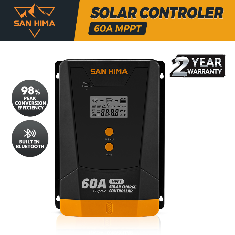 San Hima MPPT Solar Charge Controller 12V 24V LCD Display Inbulit Bluetooth - Picture 31 of 41