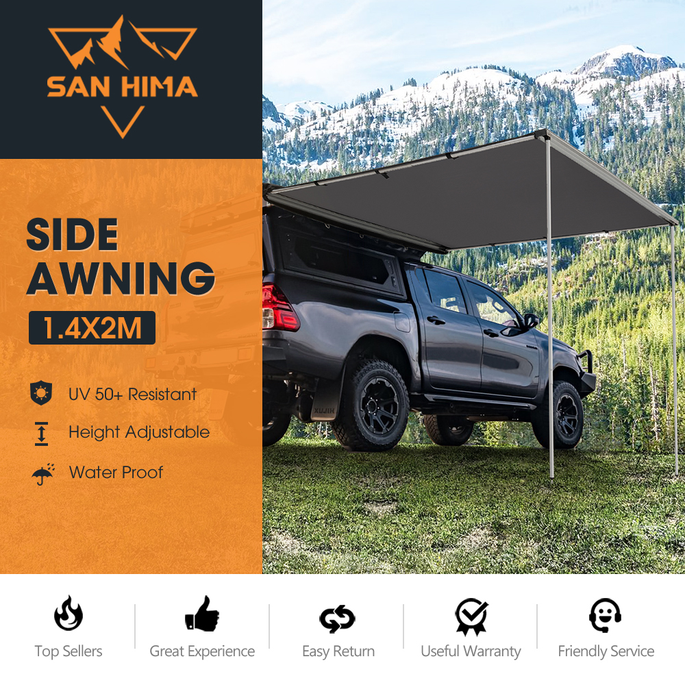 San Hima Car Side Awning Pull-out Telescoping Poles Waterproof Car Shade - Picture 13 of 41